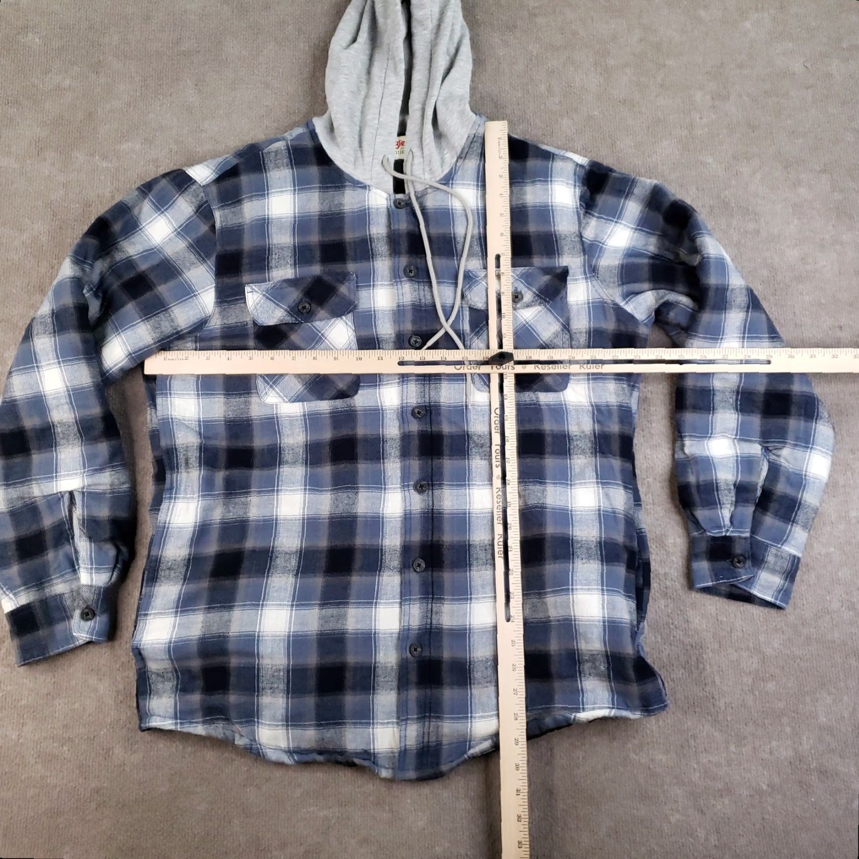 Wrangler Wrangler Jacket Mens Large Blue Plaid Hooded Quilted Lined Flannel Button Front Size US L / EU 52-54 / 3 - 2 Thumbnail