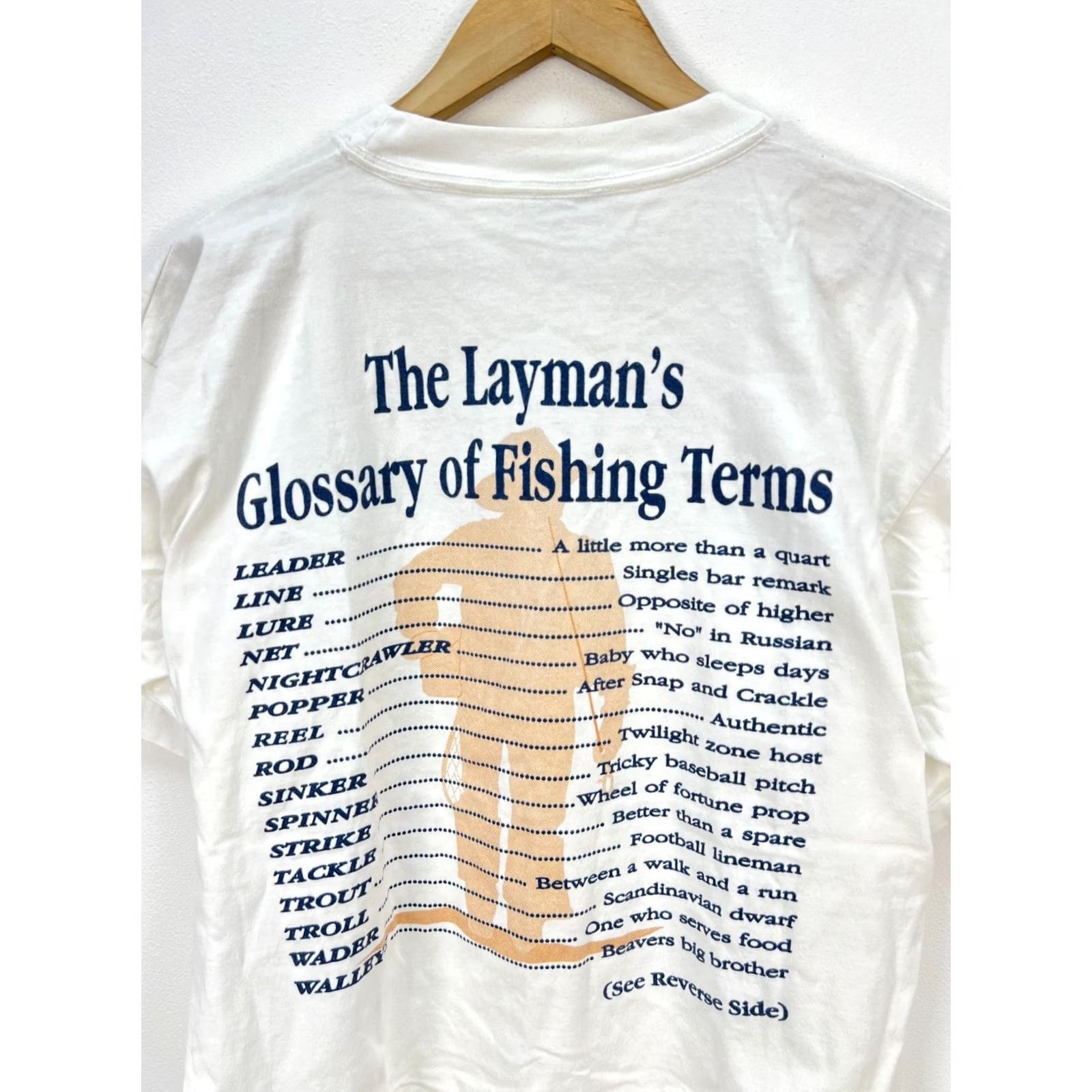 Vintage Vintage 1994 The Layman's Glossary of Fishing Terms Funny Shirt M Men T-Shirt White XS? No, M, adjust. Size US M / EU 48-50 / 2 - 2 Thumbnail