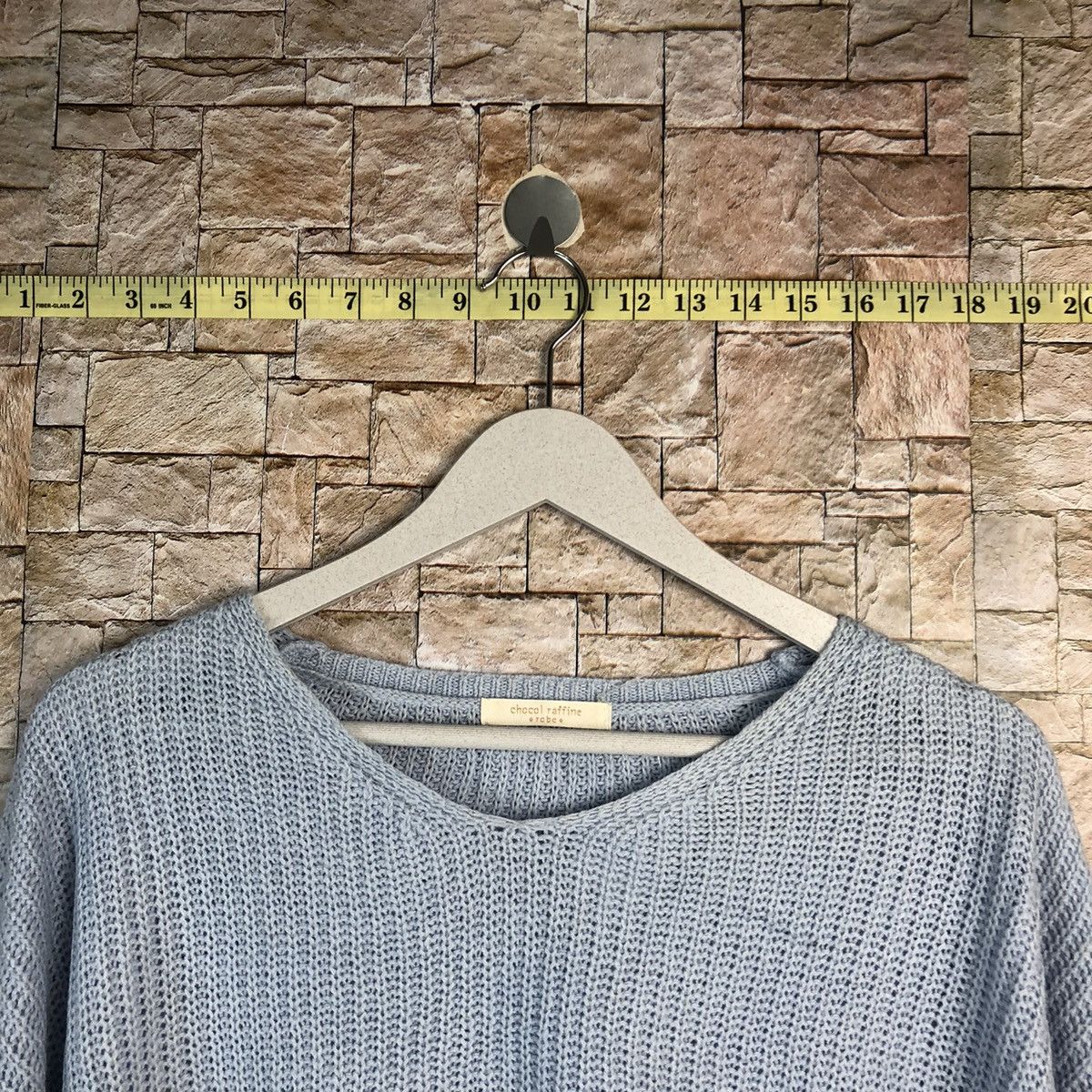 Homespun Knitwear × Japanese Brand Choco Raffine Blue plain Knitwear #A898 Size US M / EU 48-50 / 2 - 4 Thumbnail
