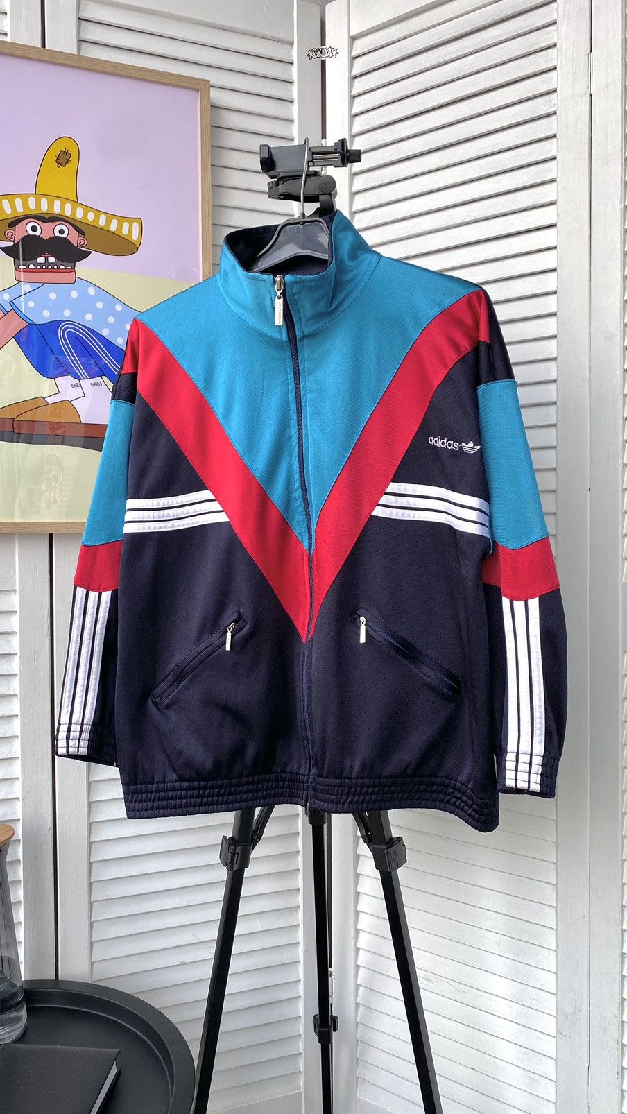 Adidas × Vintage Vintage Adidas Track Firebird Retro Jacket Striped 90s Blue Size US XXS / EU 40 - 3 Thumbnail