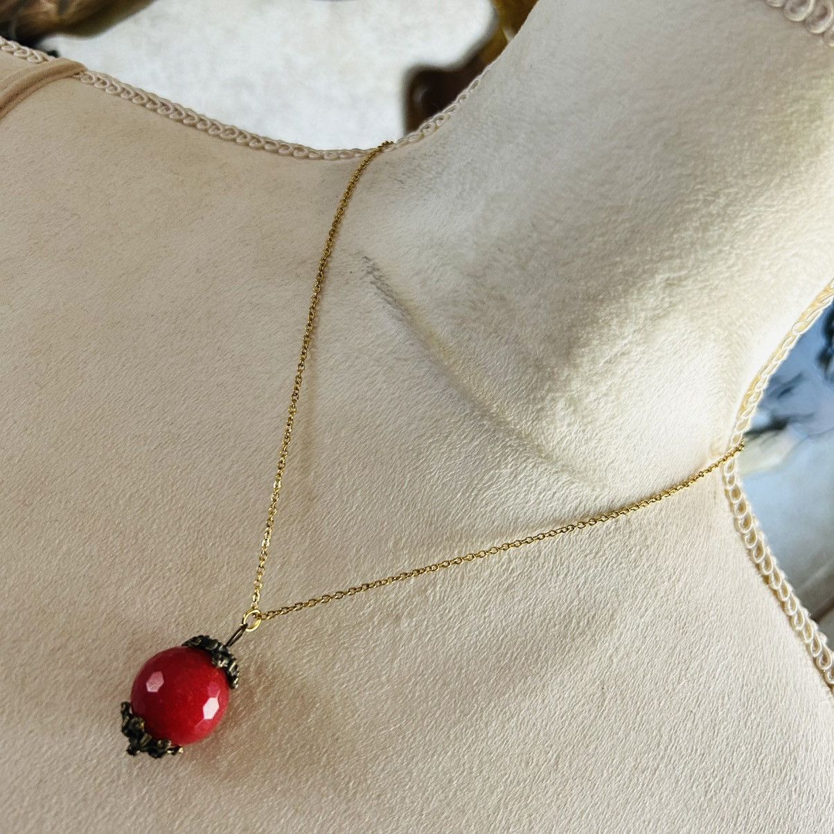Vintage Vintage faceted bell capped carnelian agate pendant necklace Size ONE SIZE - 6 Thumbnail