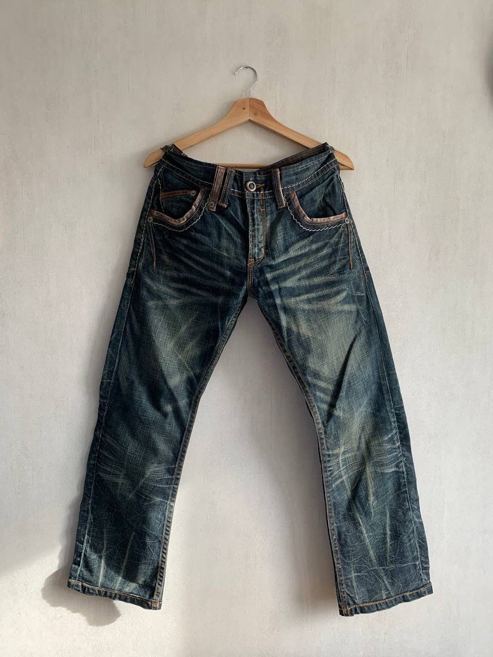 If Six Was Nine × Japanese Brand × Le Grande Bleu (L.G.B.) TOUGH JEANSMITH RUSTY BACKLE BACK JEANS Size US 32 / EU 48 - 1 Thumbnail