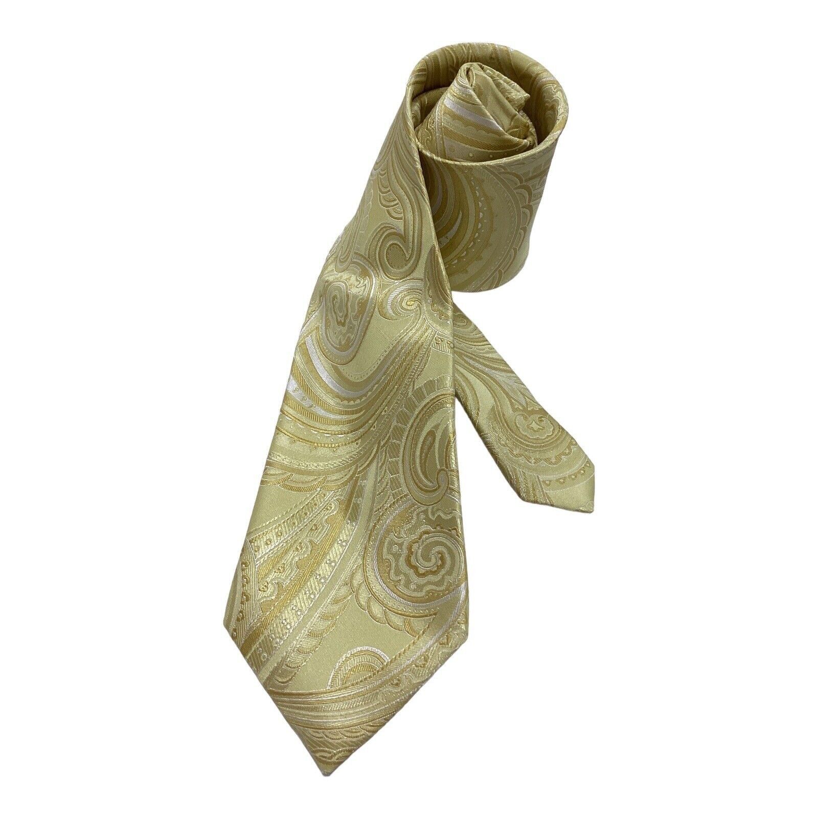 Donald Trump DONALD J. TRUMP Gold Paisley Luxury Silk Tie In Made Italy Size ONE SIZE - 1 Thumbnail