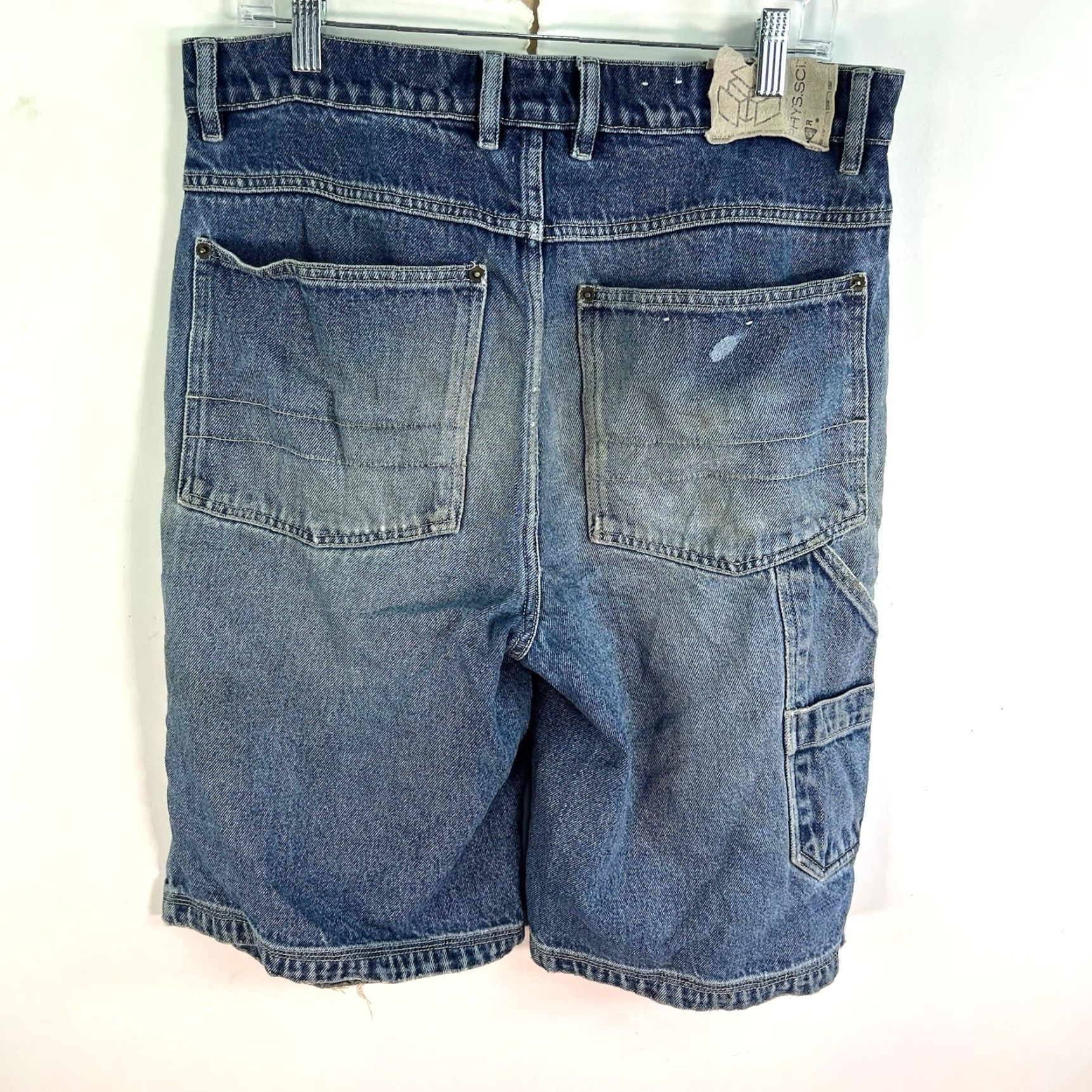 Vintage VINTAGE Phys.sci. Cargo Shorts Men 32 Blue Distressed 90s Mid Rise 12in Inseam Cotton Casual Summer Shorts Mens Size US 32 / EU 48 - 6 Thumbnail