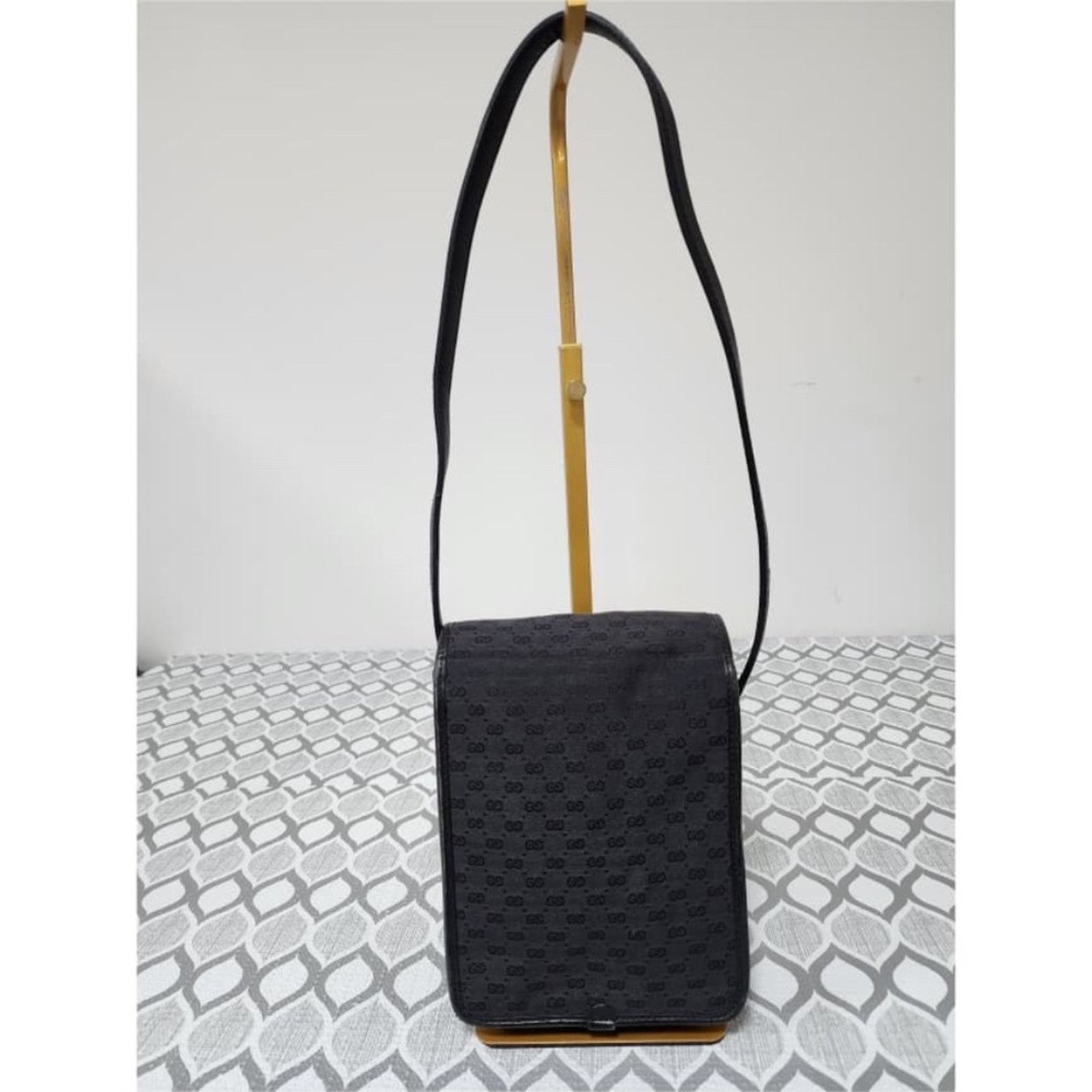 Gucci Auth GUCCI Vintage Micro GG Canvas Bamboo Shoulder Bag Black Size ONE SIZE - 3 Thumbnail