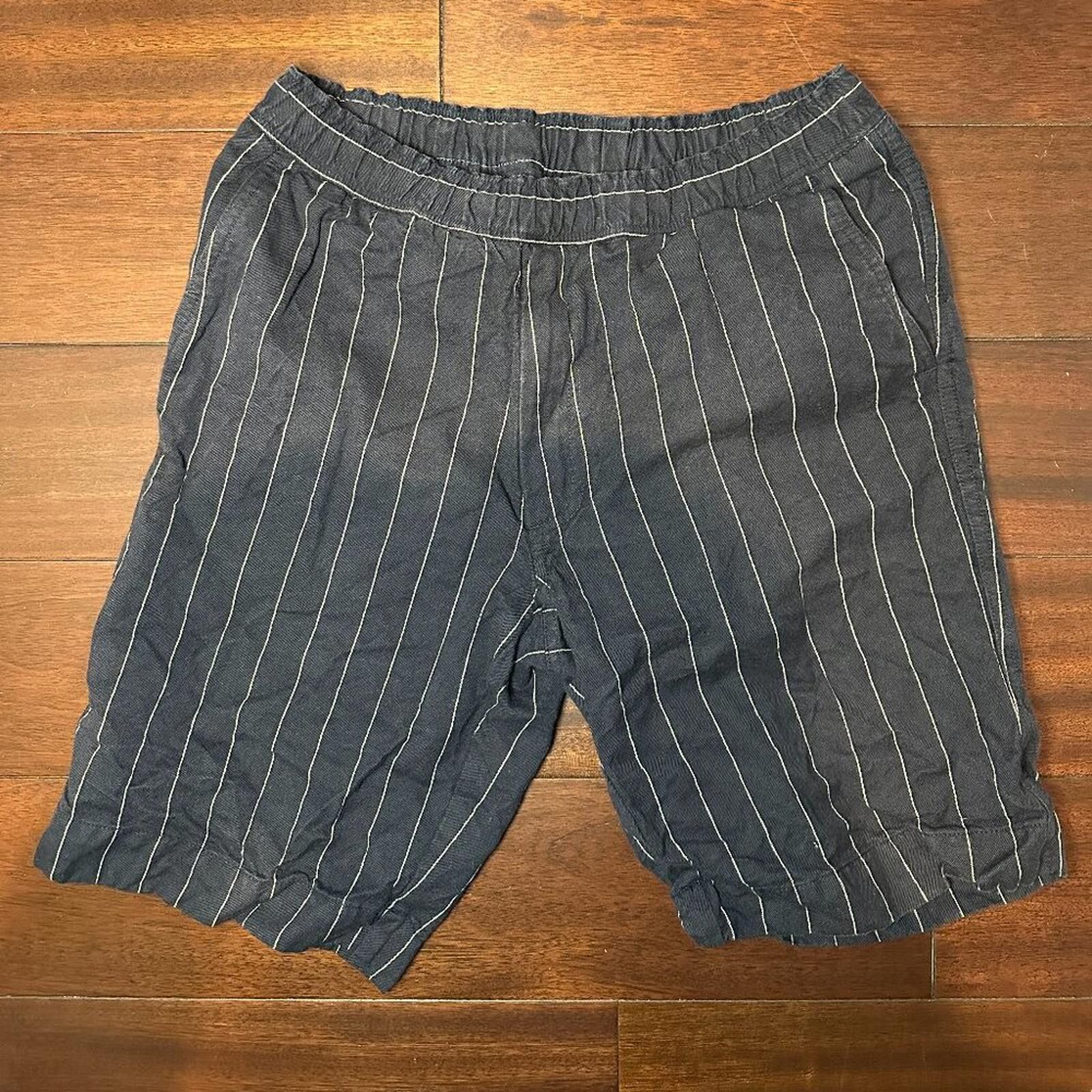 Our Legacy Our Legacy Men’s Pinstripe Shorts – Navy/White – Size 46 Size US 44 / EU 60 - 1 Thumbnail