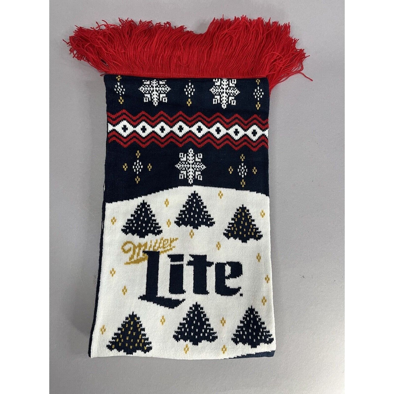 Other Miller Light Beer Knit Holiday Scarf Ugly Christmas Sweater Size ONE SIZE - 6 Thumbnail