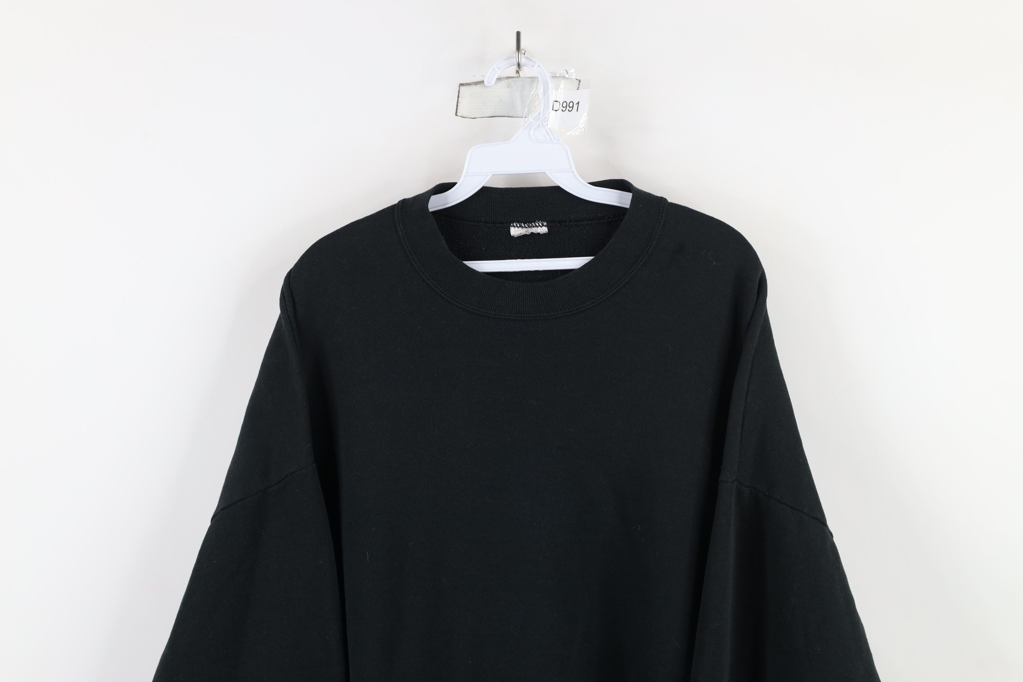 Vintage Vintage 90s Streetwear Blank Crewneck Sweatshirt Black USA Size US XXL / EU 58 / 5 - 2 Thumbnail