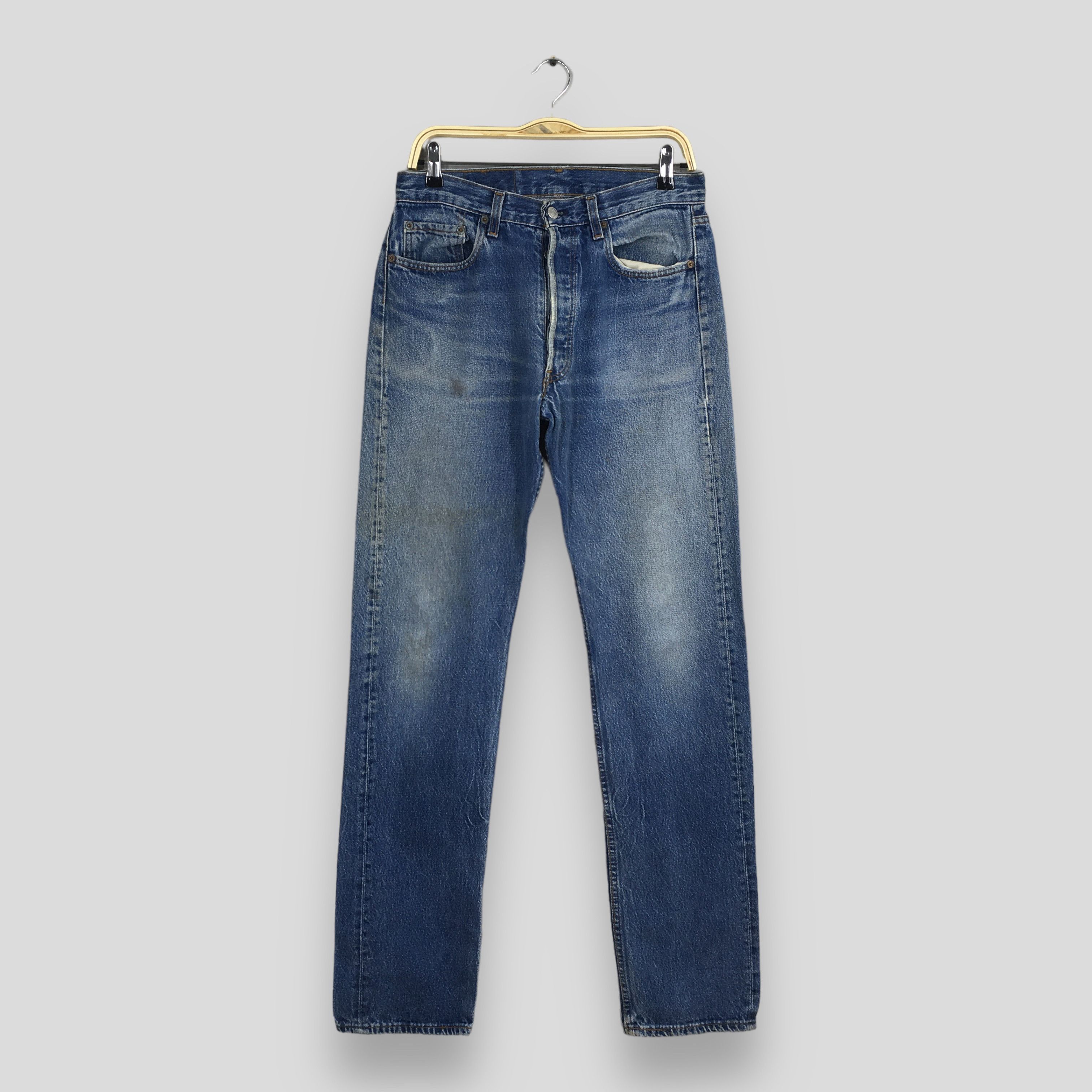 image of Size 30X34.5 Vintage 80's Levi's 501 Faded Blue Jeans, Men's