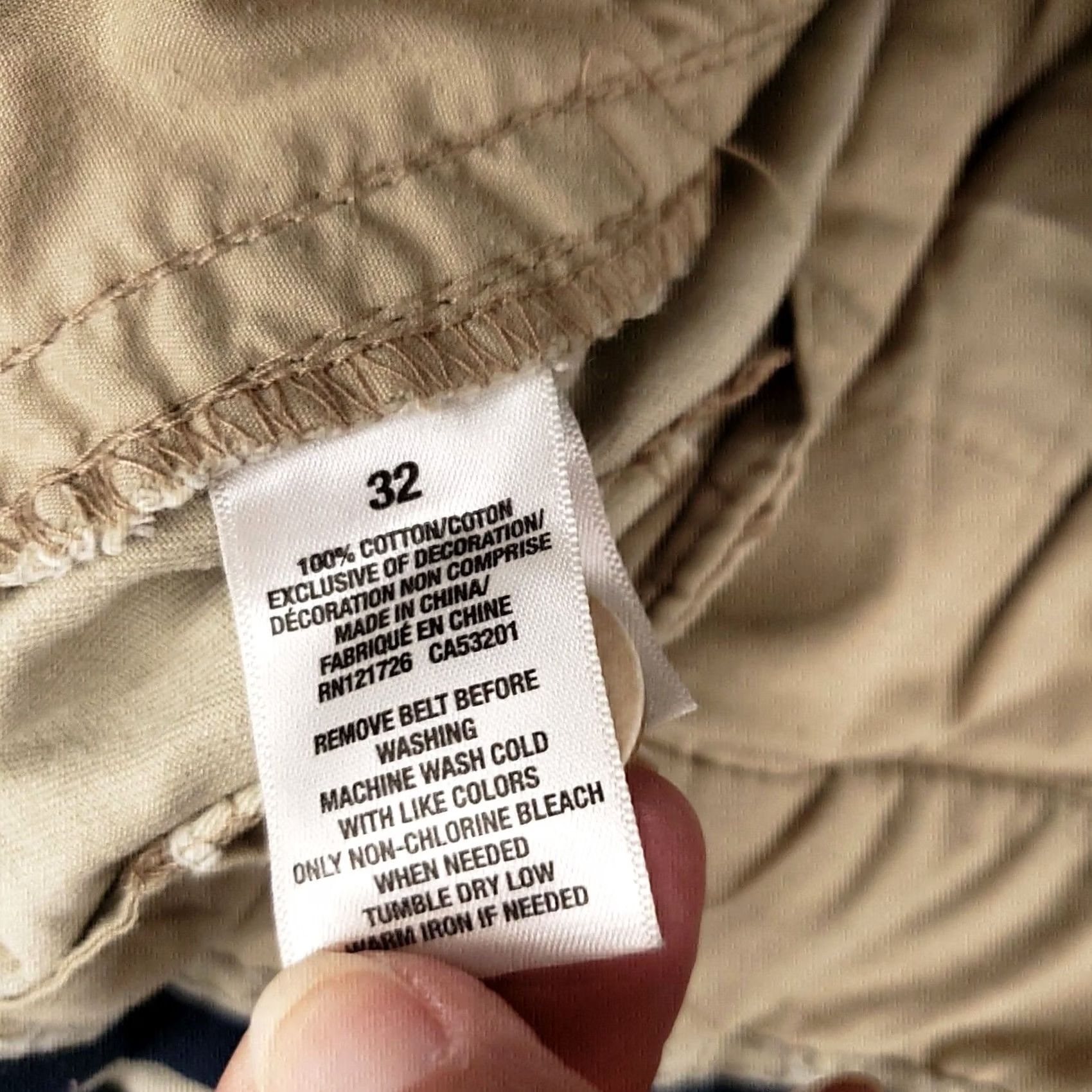 Vintage Aeropostale Chino Shorts Mens 32 Beige Preppy Flat Front Cotton Canvas Casual Size US 33 - 4 Thumbnail