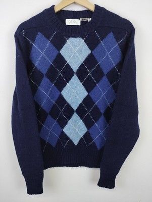 Vintage Vintage 90s Shetlan Wool Knit Sweater Dimitri Diamond Pattern Sweater Size M Size US M / EU 48-50 / 2 - 1 Thumbnail