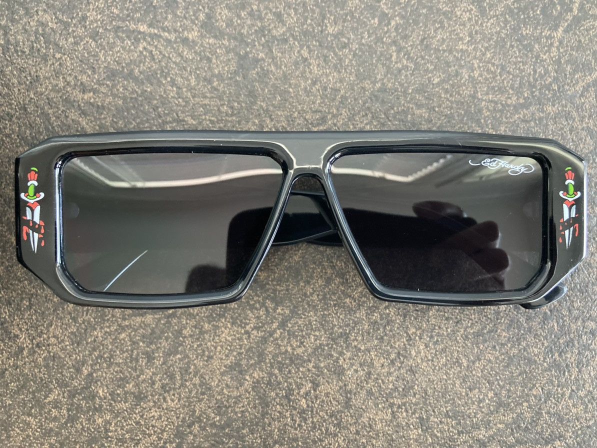 Ed Hardy ED HARDY RECTANGULAR SUNGLASSES LOUD TIGER DAGGERS TATTOO Size ONE SIZE - 5 Thumbnail