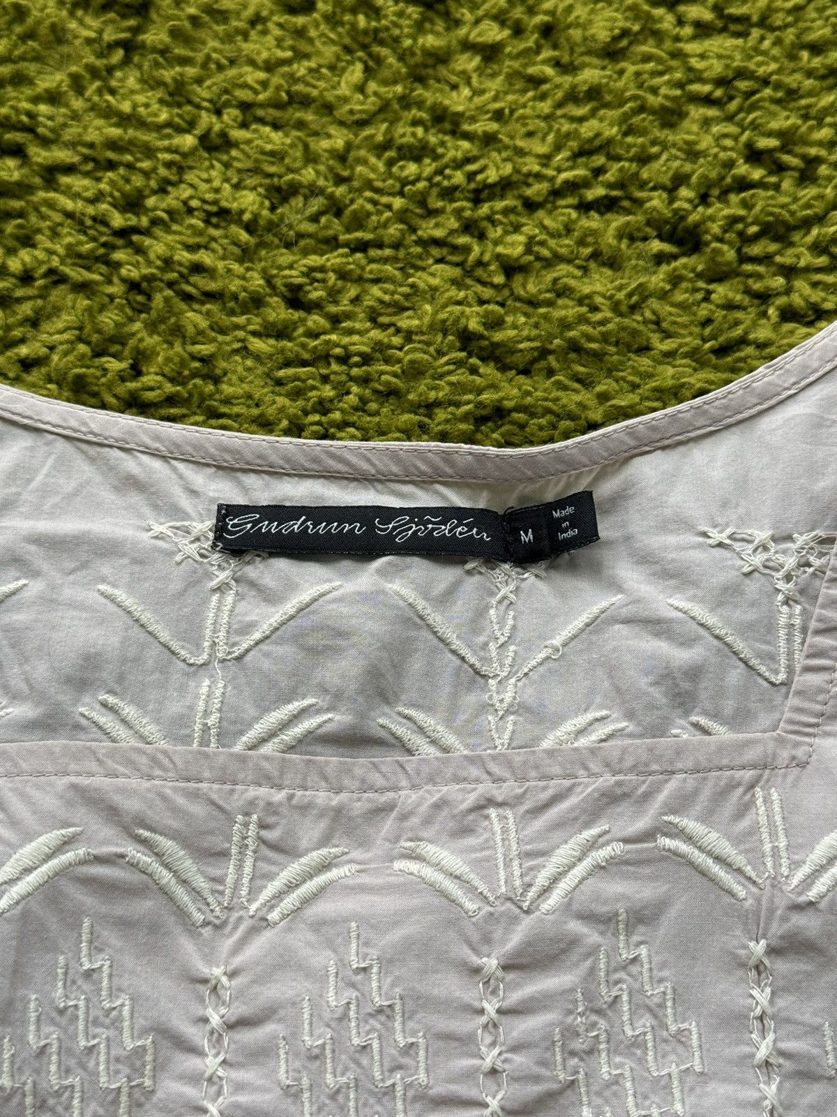 Designer Gudrun Sjoden avant garde poplin embroidered blouse Size M / US 6-8 / IT 42-44 - 3 Thumbnail