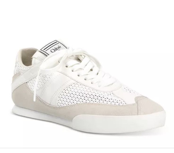 Chloe Kick Leather Mesh Sneakers White Shoes Eu36 Us 6, Women's