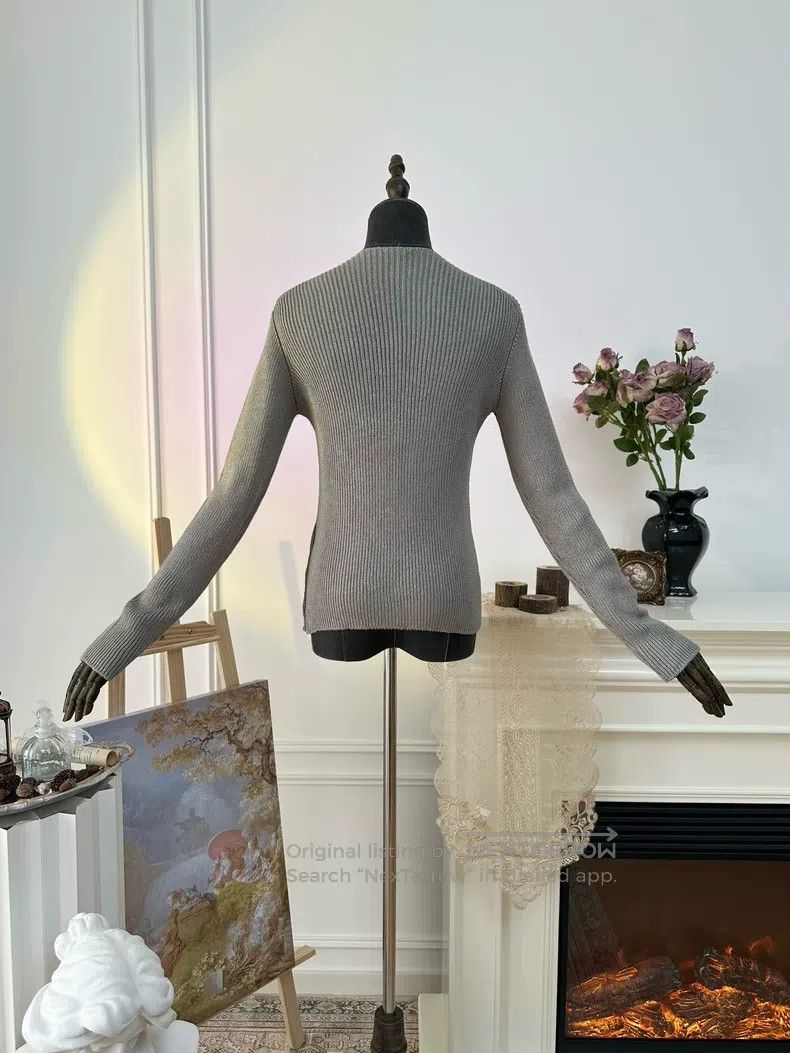 Hermes Hermes Margiela period women's silk side-buttoned knit top Size XS / US 0-2 / IT 36-38 - 2 Thumbnail