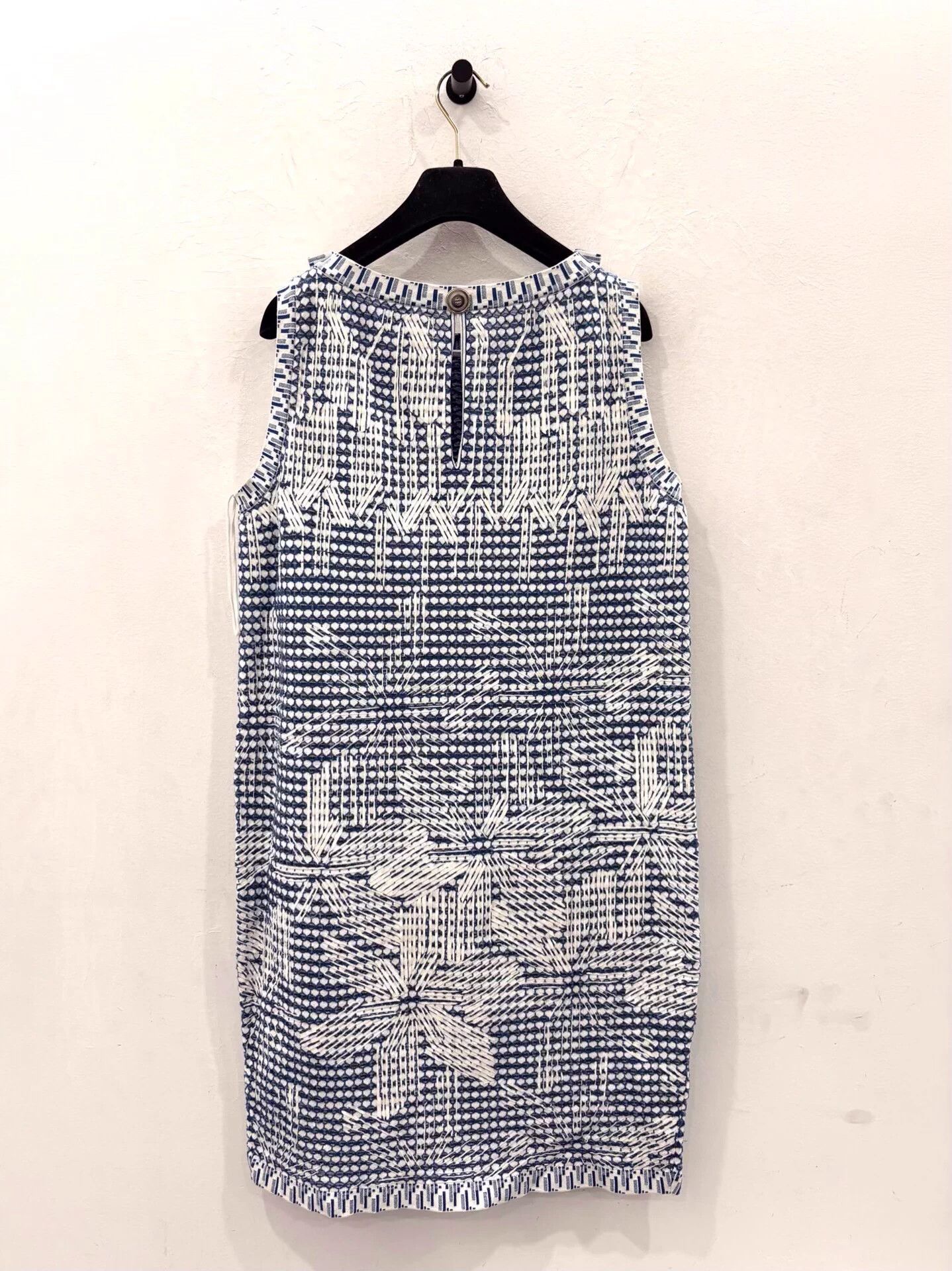 Chanel Chanel blue/white colorblocked polka floral knit dress Size S / US 4 / IT 40 - 3 Thumbnail