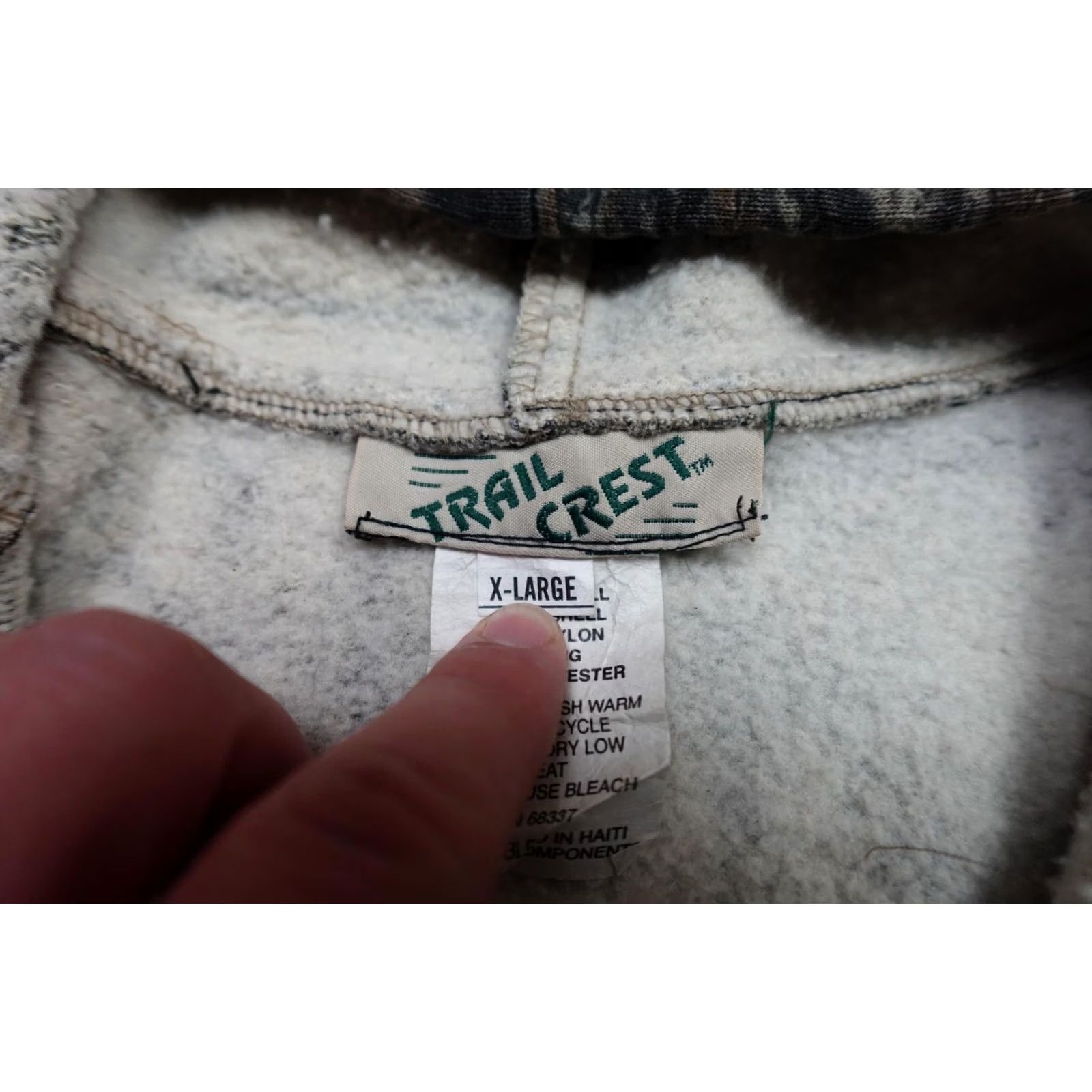 Vintage VINTAGE Trailcrest Camo Sweatshirt Hoodie Mens XL Full Zip Pockets Outdoor Hunting Winter Camouflage Cotton Polyester Fleece Jacket Size US XL / EU 56 / 4 - 3 Thumbnail