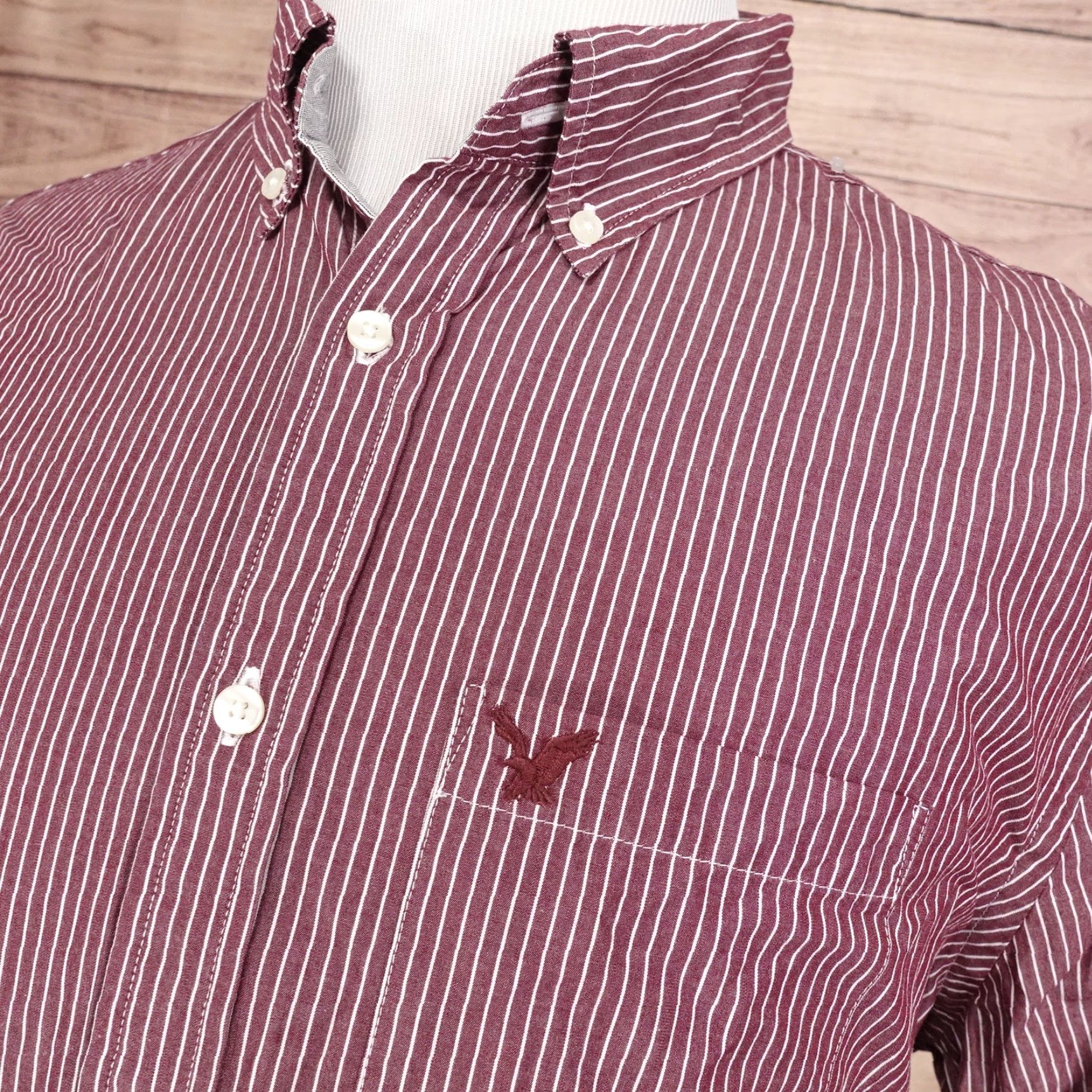 American Eagle Outfitters American Eagle Outfitters Classic Fit Button-Down Shirt Men XL Red Striped Cotton Casual‍ Size US XL / EU 56 / 4 - 2 Thumbnail