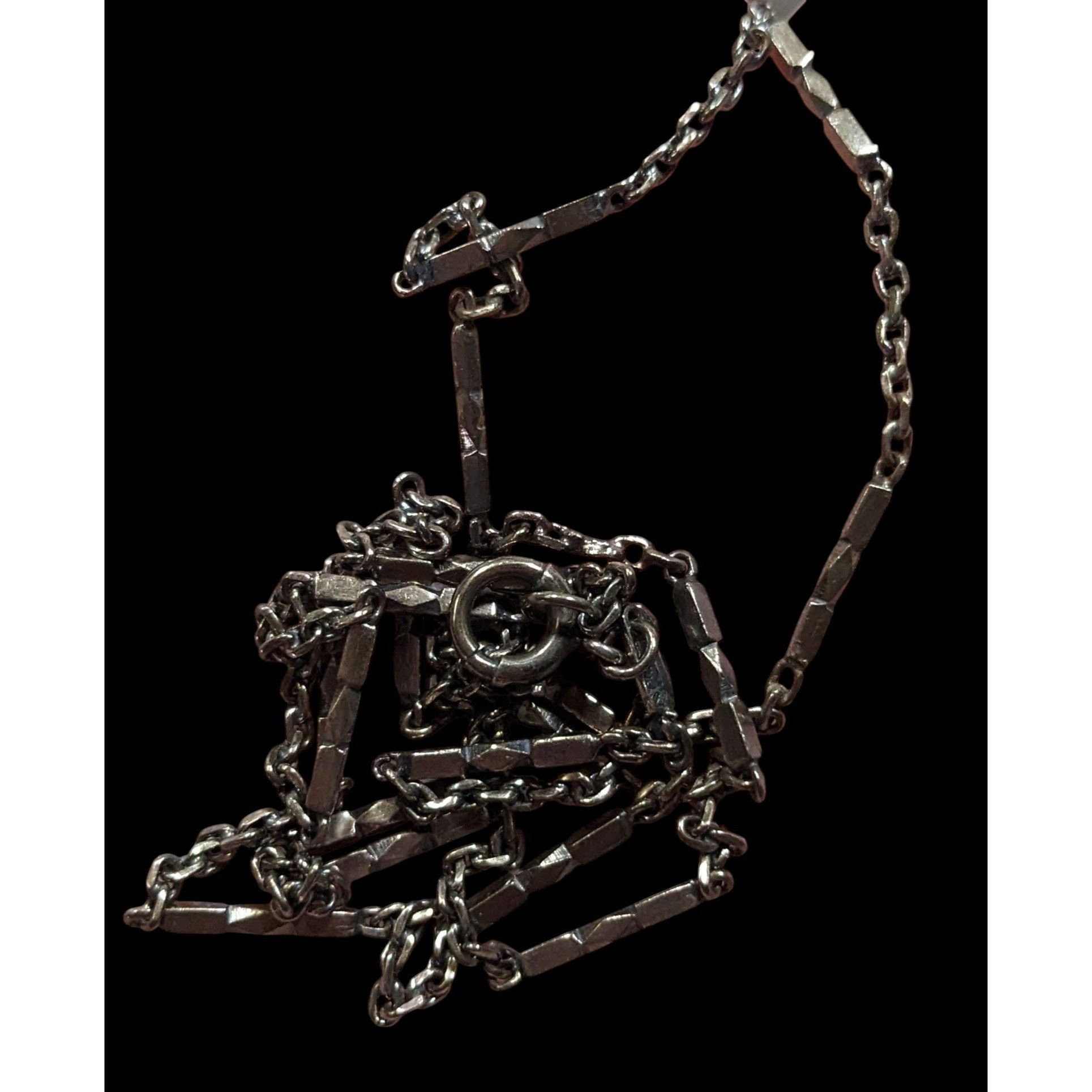 Other Metallic Gunmetal Tone Station Link Chain Size ONE SIZE - 3 Thumbnail