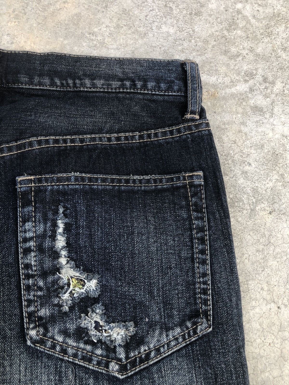 PPFM Japanese PPFM Distressed Patchwork Jeans Size US 31 - 15 Thumbnail