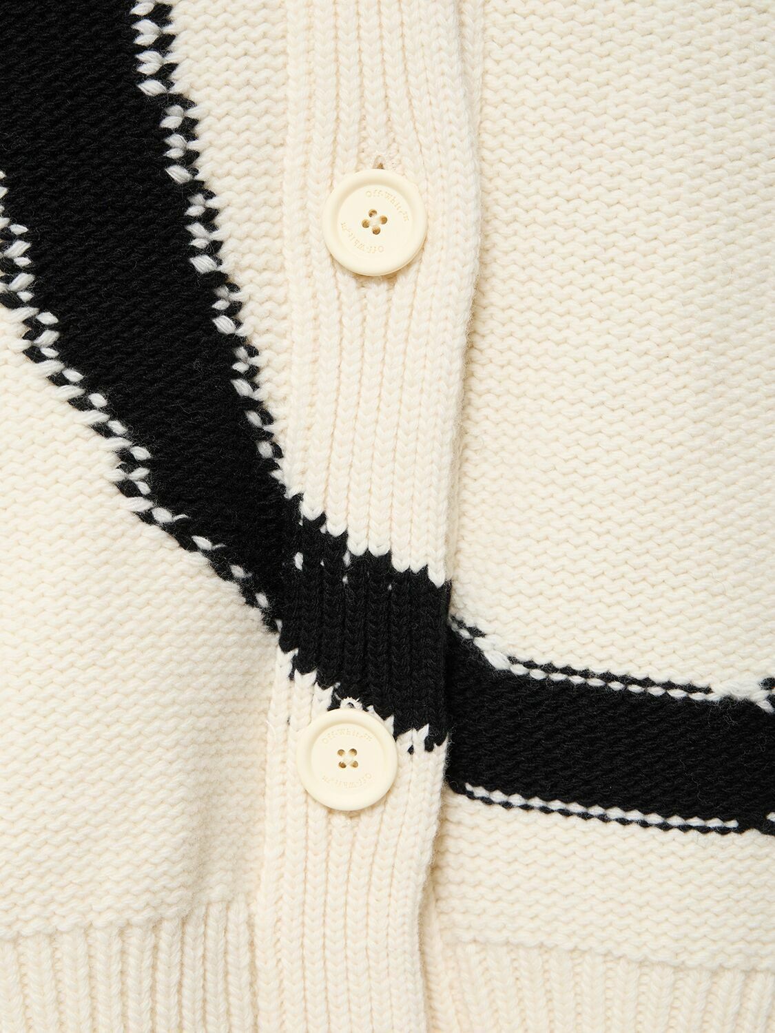 Off-White o1y1225 Cardigan in Ivory/Black Size XS / US 0-2 / IT 36-38 - 4 Thumbnail