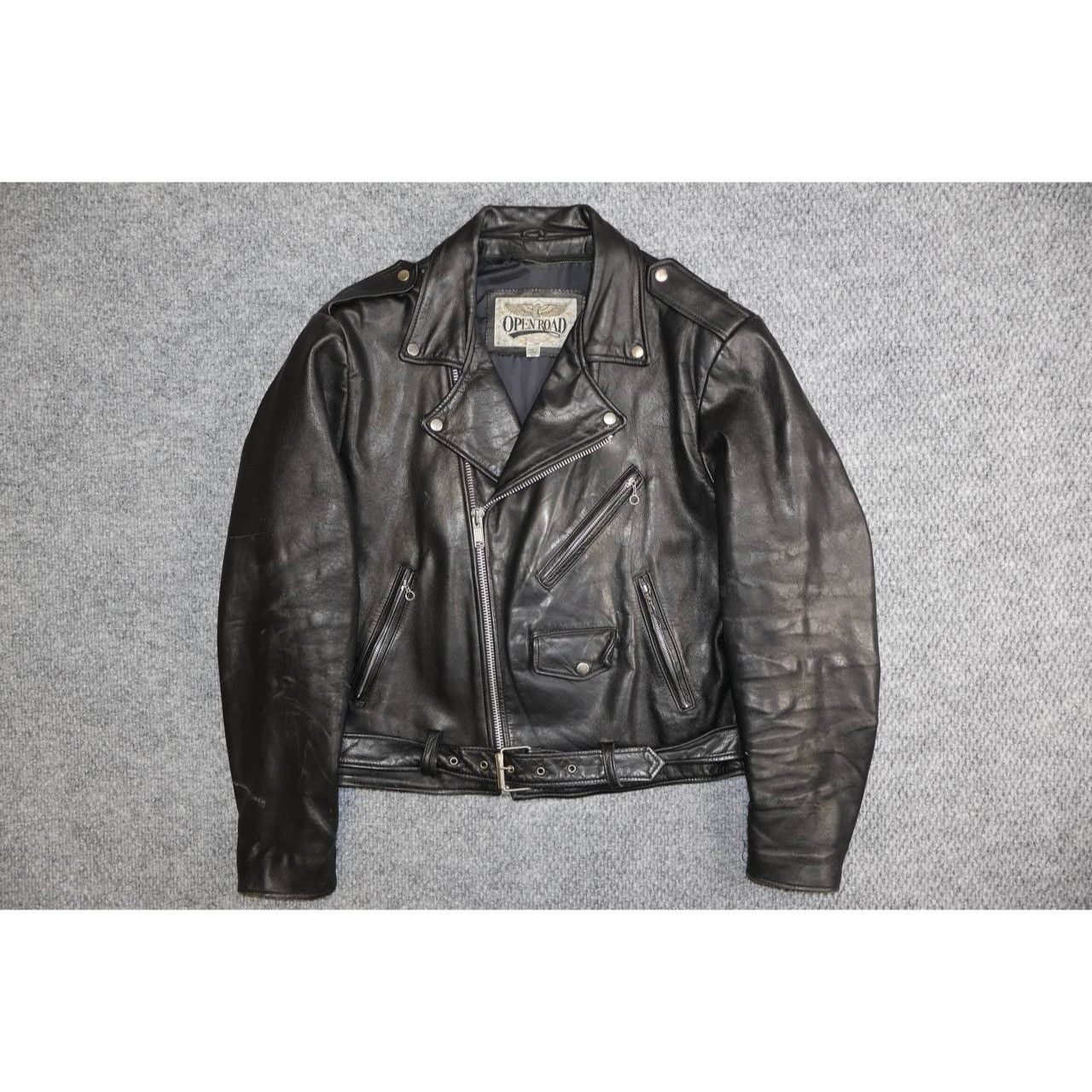 Vintage Vintage Wilsons Open Road Black Leather Motorcycle Jacket Size US L / EU 52-54 / 3 - 4 Thumbnail