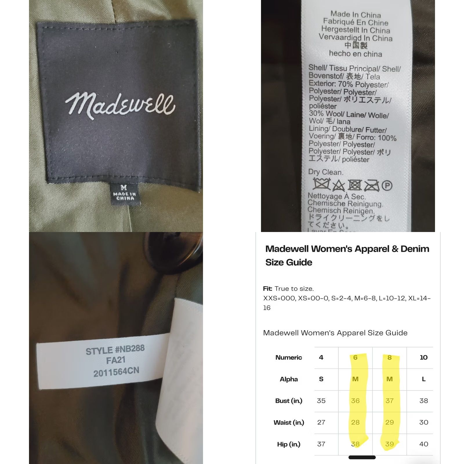 Madewell Madewell Belrose Shirt-Jacket Plaza Plaid Loden Poly-Wool Blend Women's M Size M / US 6-8 / IT 42-44 - 8 Thumbnail