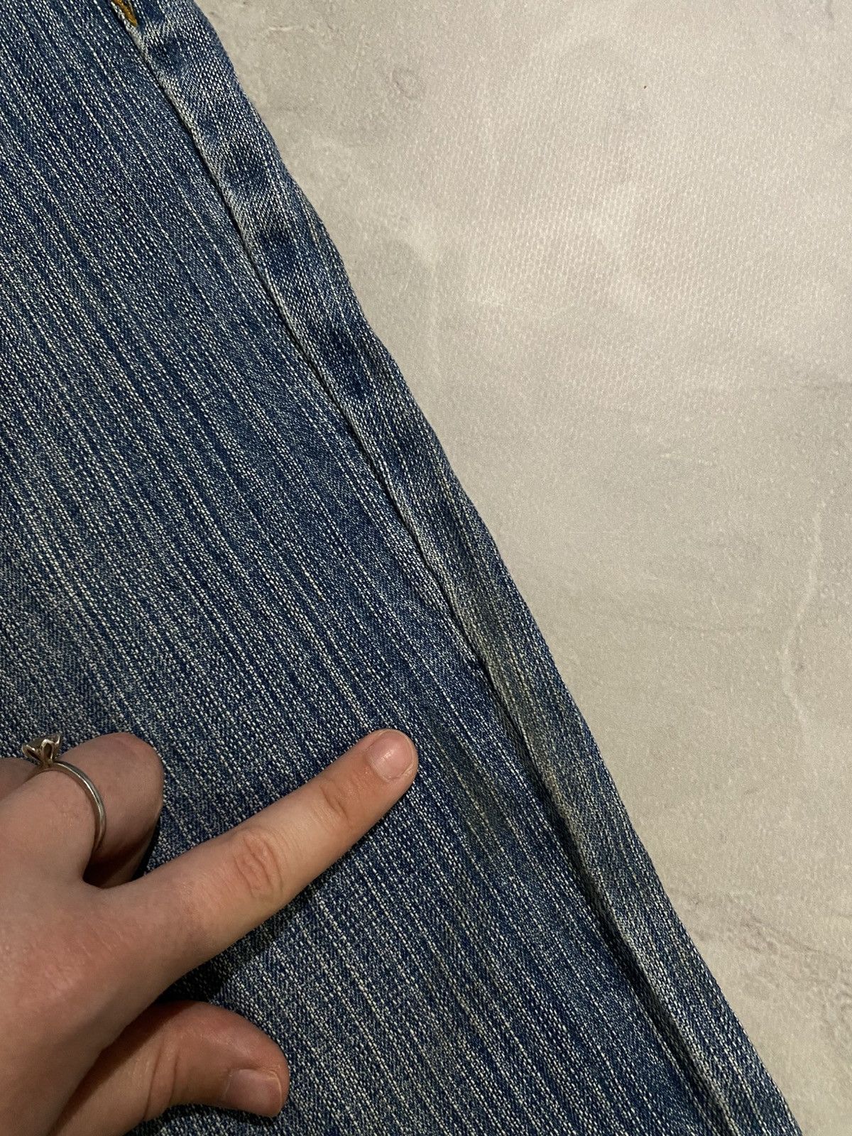 Vintage CRAZY Faded Avant Garde Washed Flared/Hysteric Glamour Style Size US 28 / EU 44 - 10 Thumbnail