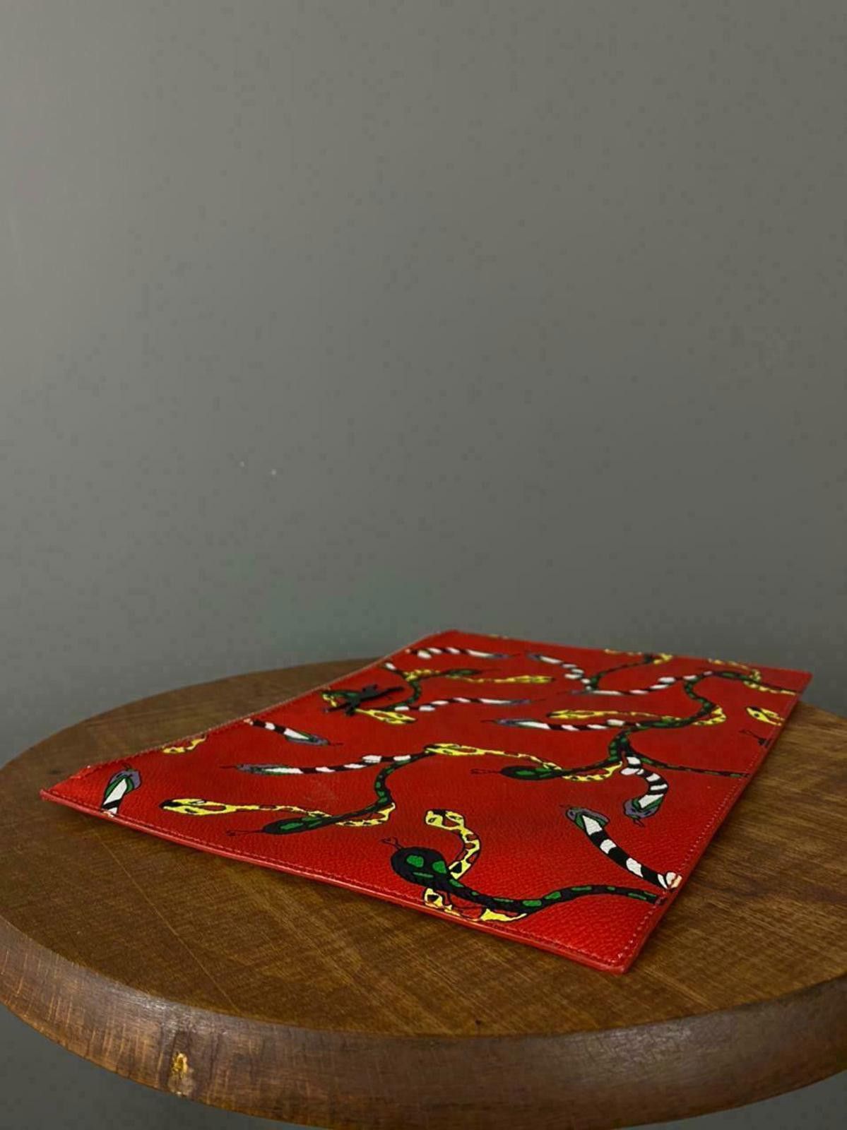 Designer Ladies Bimba Y Lola Red Snakes Print Clutch Bag Size ONE SIZE - 9 Thumbnail