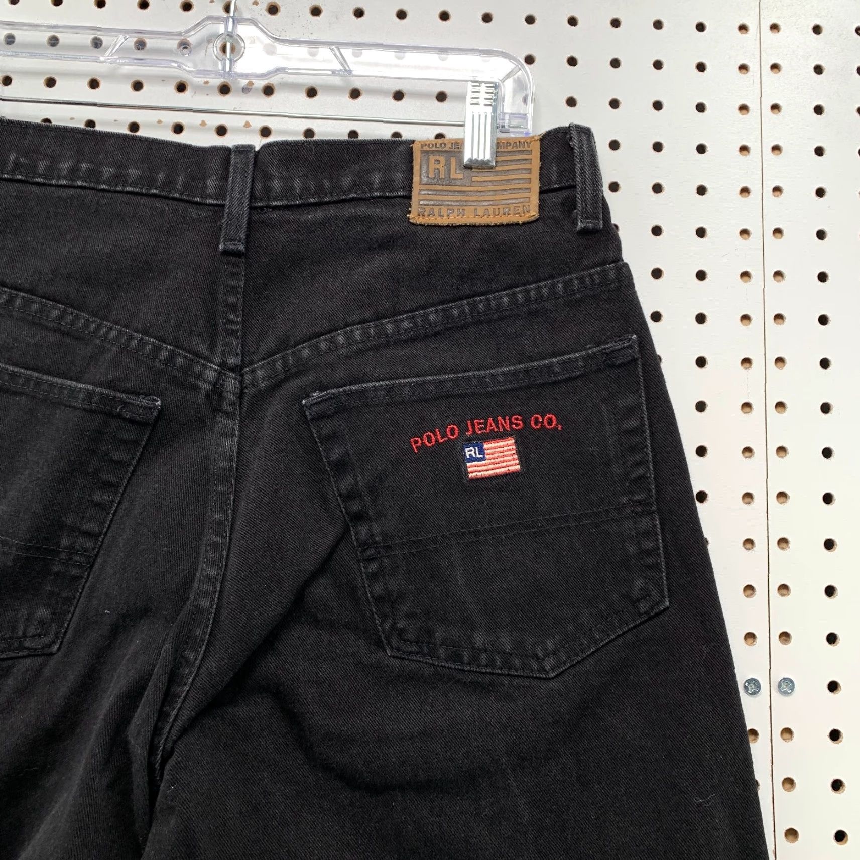 Polo Ralph Lauren VINTAGE Polo Ralph Lauren Denim Jeans Mens 33x32 Black Embroidered Flag Jean Co Size US XS / EU 42 / 0 - 3 Thumbnail