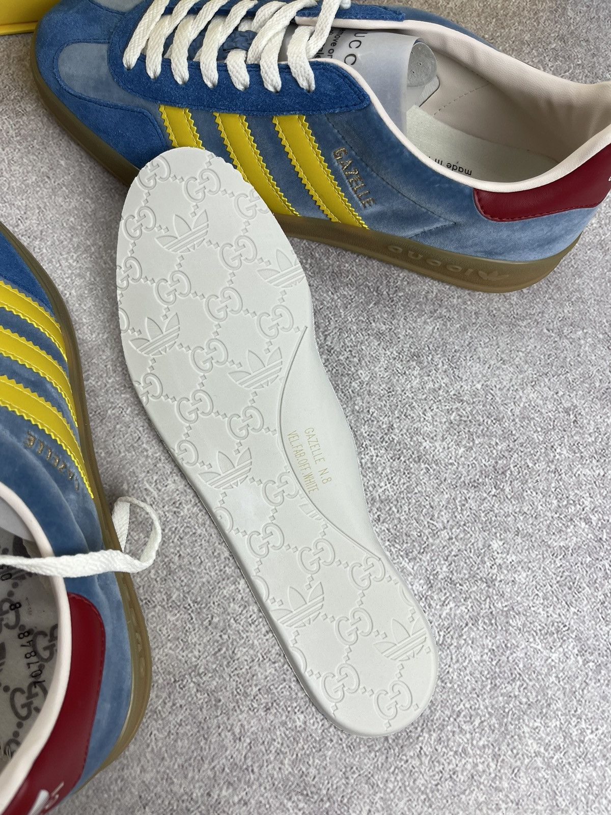 Gucci Adidas x Gucci Gazelle Blue/Yellow Size US 8.5 Size US 8.5 / EU 41-42 - 17 Thumbnail