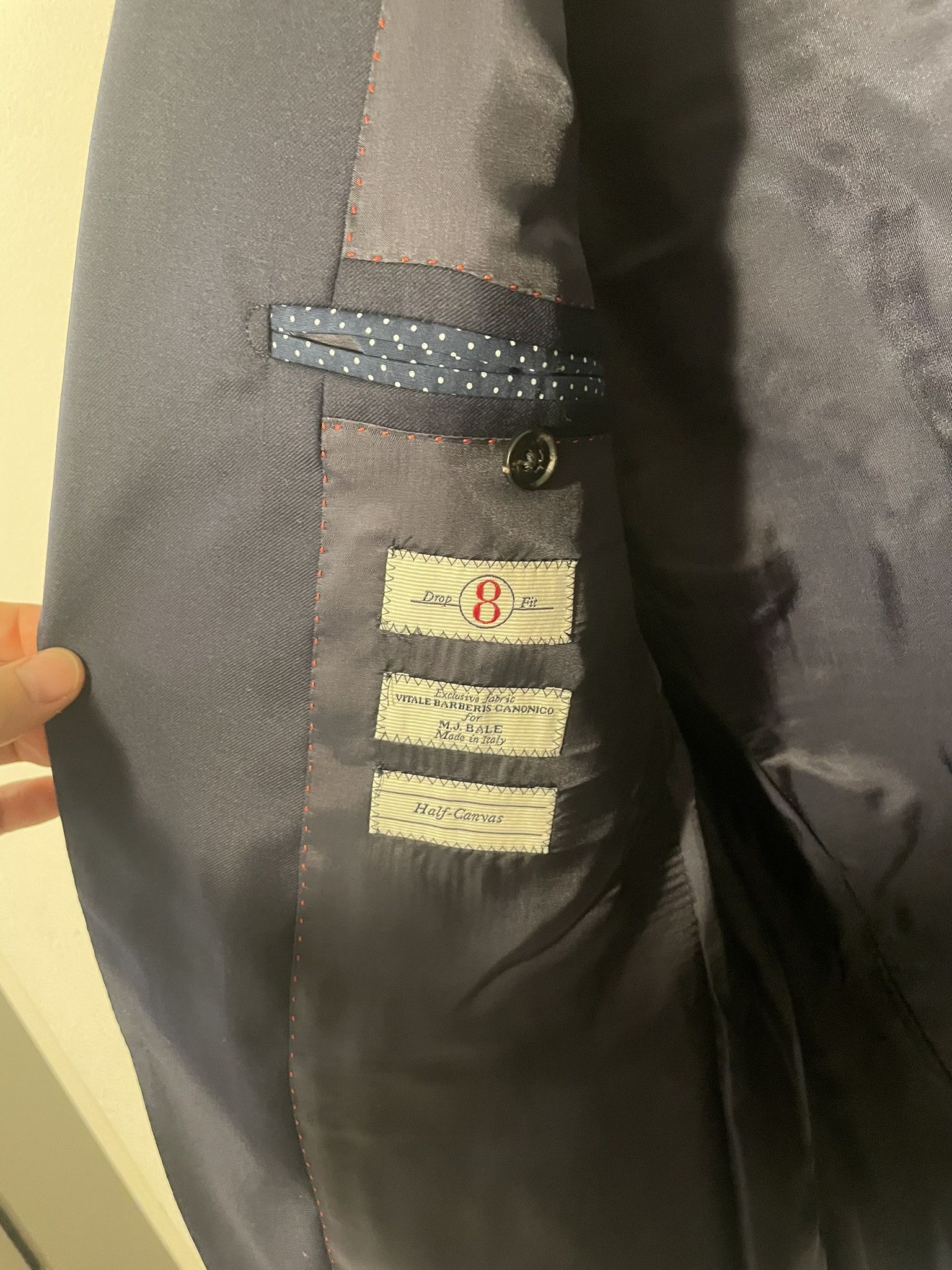 M.J. Bale MJ Bale navy suit jacket. Size 40R - 9 Thumbnail