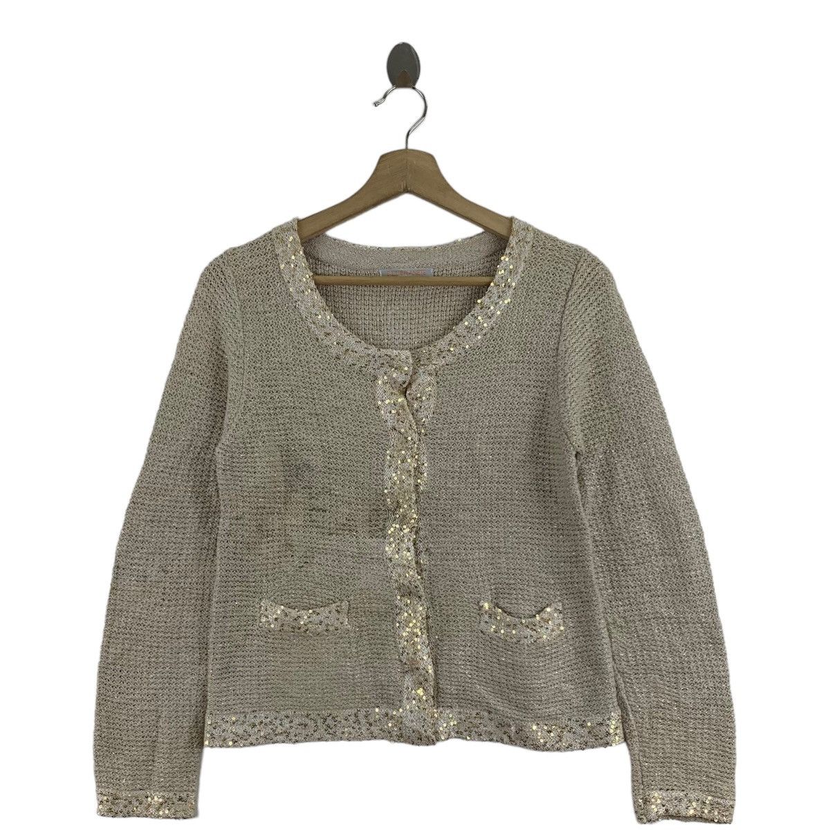 Other ELLE PLANETE Italian Designer Grey Knitwear Tweed Coat Size XS / US 0-2 / IT 36-38 - 1 Thumbnail