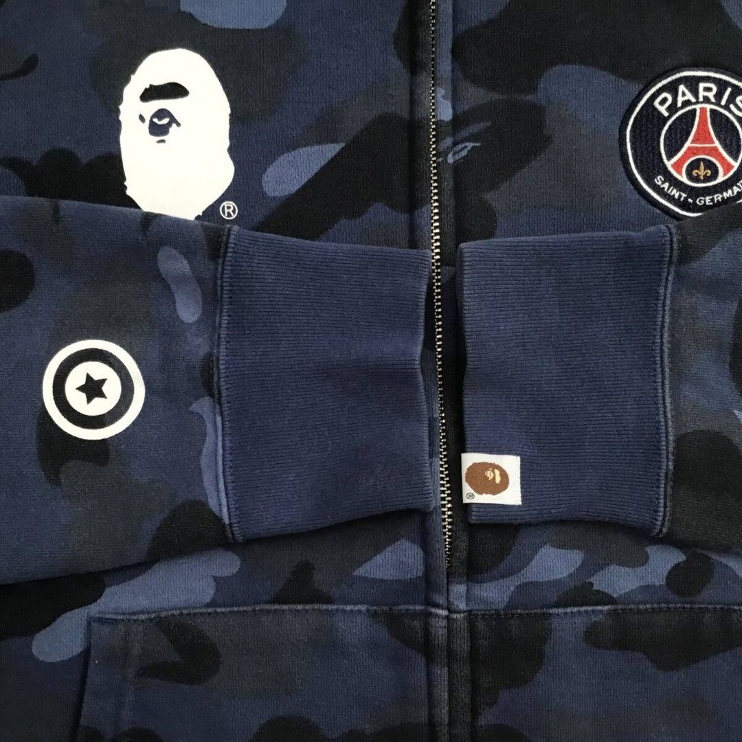 Bape BAPE × PSG Shark full zip Hoodie a bathing ape blue camo Size US M / EU 48-50 / 2 - 7 Thumbnail