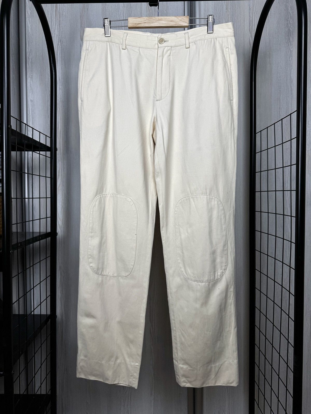 Brunello Cucinelli Brunello Cucinelli double knee cotton beige ivory pants 52 Size US 36 / EU 52 - 2 Thumbnail