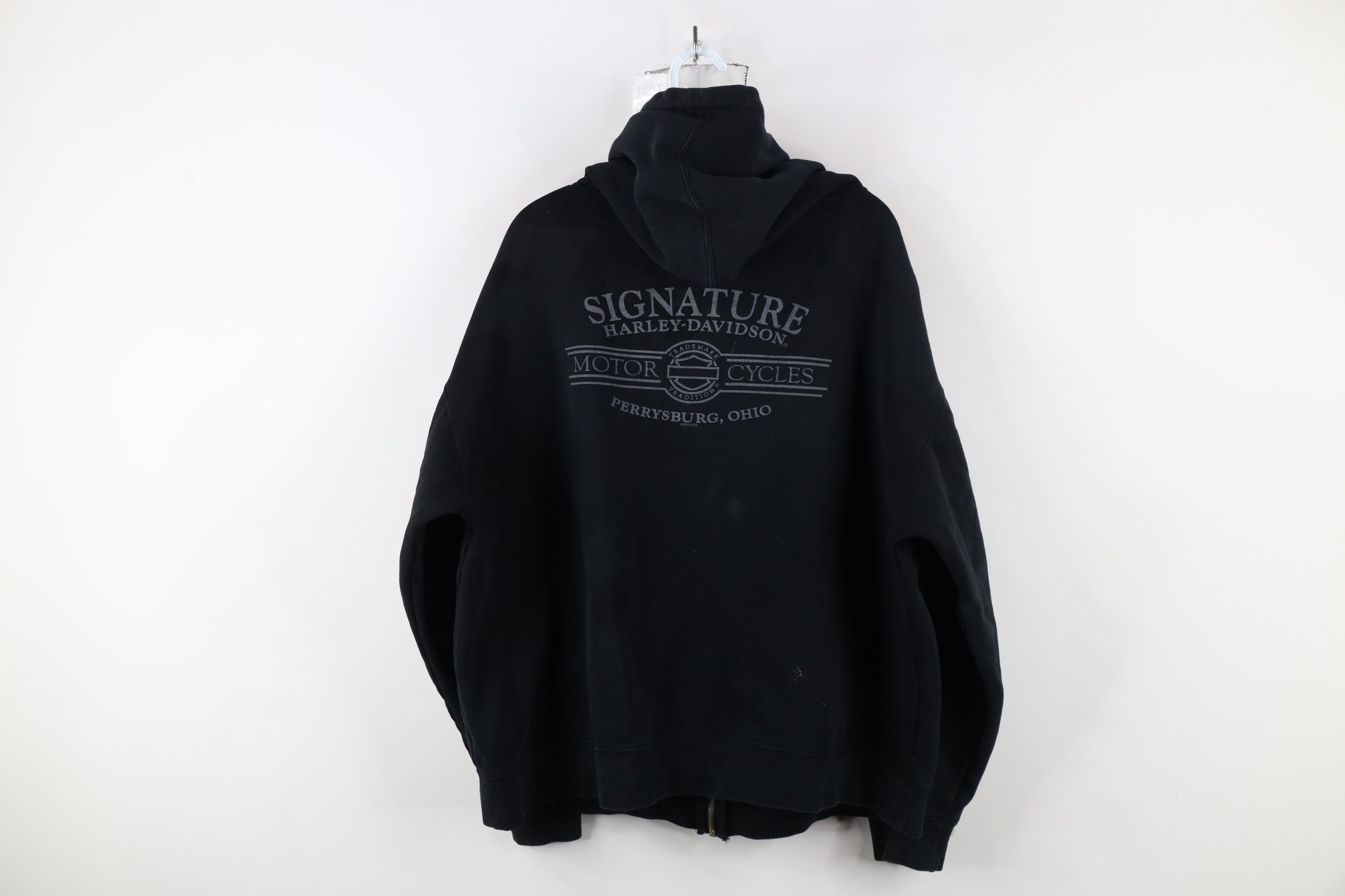 Harley Davidson × Vintage Vintage Y2K Harley Davidson Flames Full Zip Hoodie Black Size 3XL / US 20-22 - 15 Thumbnail