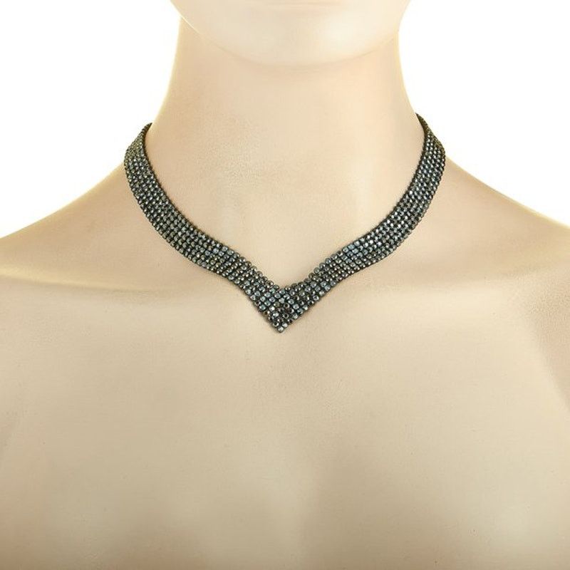 Swarovski Swarovski Fit Rhodium-Plated Stainless Steel Black Necklace Size ONE SIZE - 5 Thumbnail