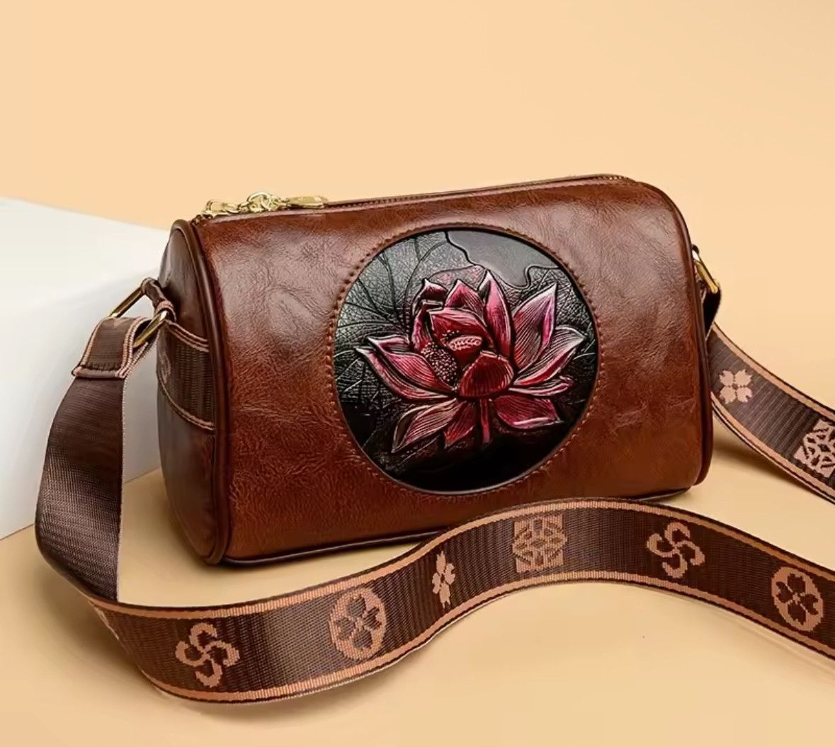 Other 3D Chinese Flower Art Leather Square Shoulder Bag Handbag Size ONE SIZE - 1 Thumbnail
