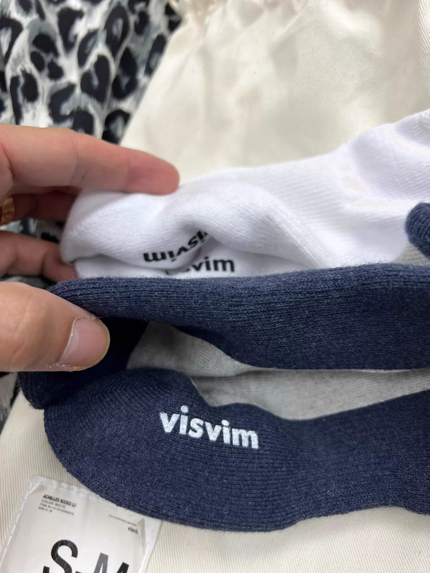 Visvim VISVIM ACHILLES SOCKS LOW Navy/White S/M Size ONE SIZE - 4 Thumbnail