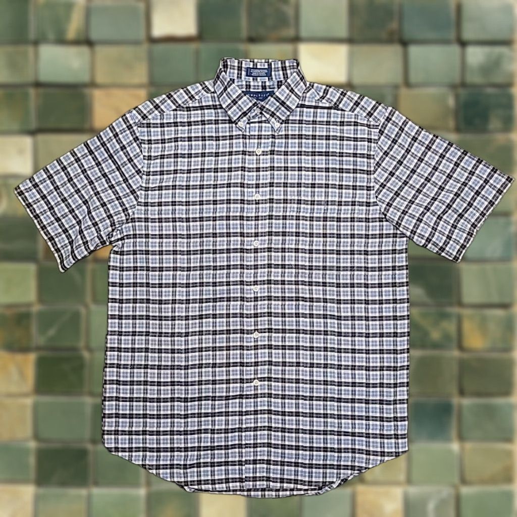 Etro VTG Towncraft Shirt Mens M Blue Black Plaid Button-Down Short Sleeve Retro Size US M / EU 48-50 / 2 - 1 Thumbnail