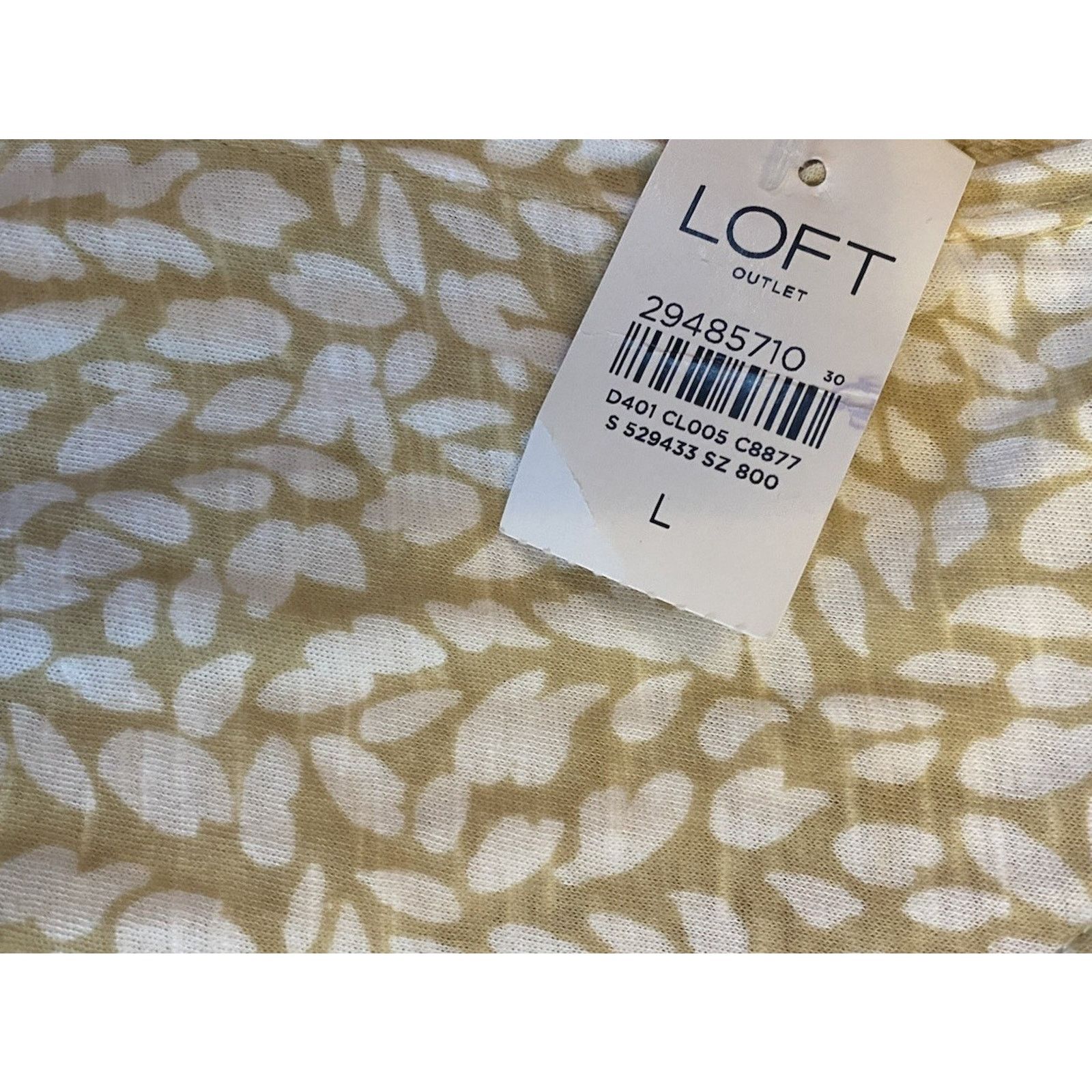Loft NWT LOFT Tank Shirt Women’s Large Beige Size L / US 10 / IT 46 - 2 Thumbnail