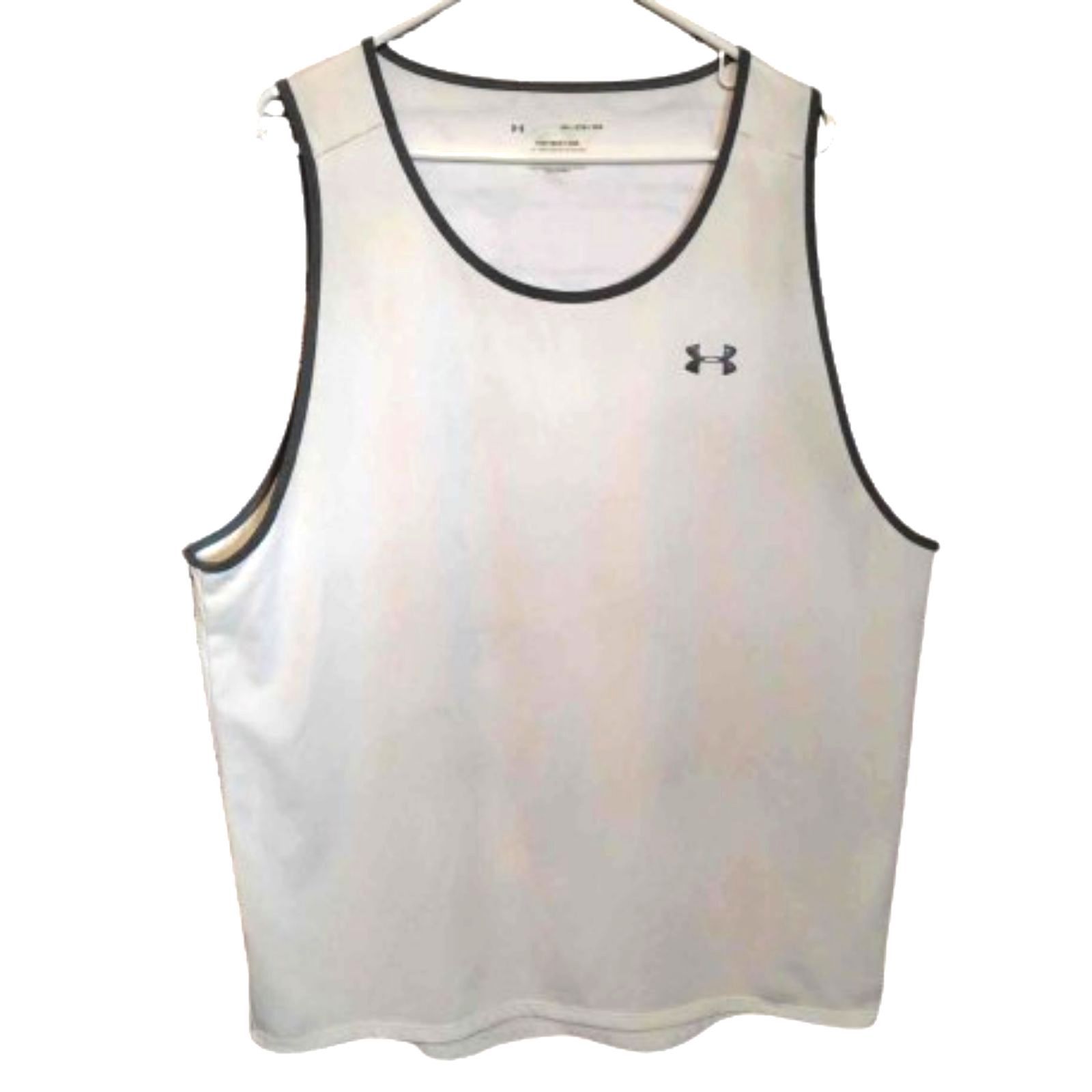 image of Under Armour Men's White And Gray Trim Tech Tank Top in White/Gray (Size 2XL)