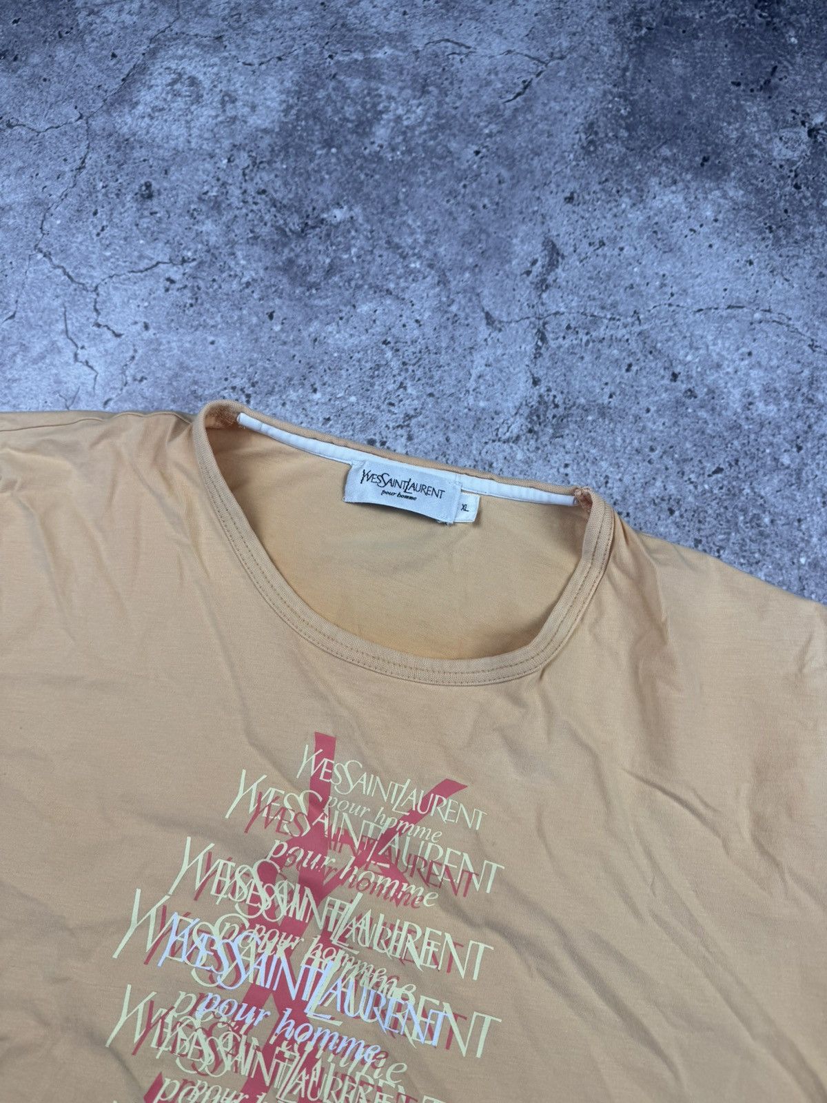Yves Saint Laurent Yves Saint Laurent Big 3D monogram logo YSL T shirt Peach Size US L / EU 52-54 / 3 - 3 Thumbnail