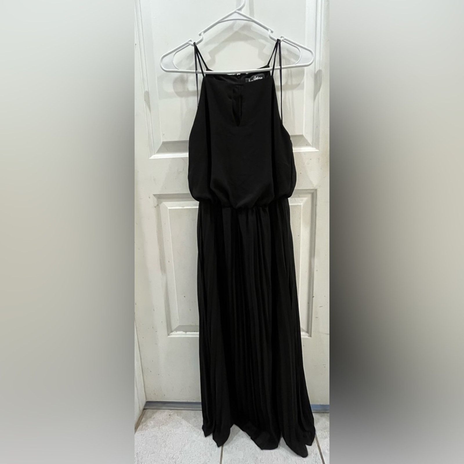 Sam Edelman Sam Edelman Black Chiffon Lined Spaghetti Strap Pleated Maxi Size XS / US 0-2 / IT 36-38 - 1 Thumbnail
