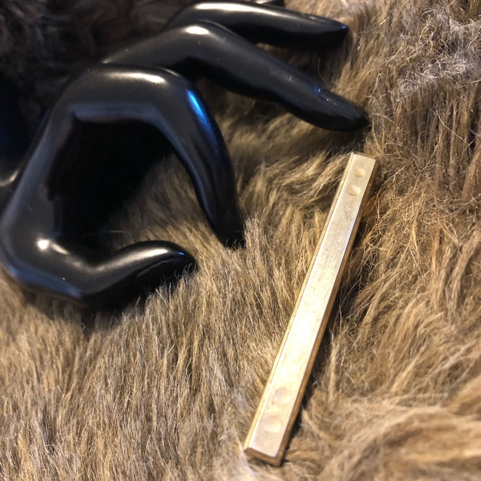 Vintage Men’s mid century brushed gold tone tie clip bar Size ONE SIZE - 1 Thumbnail