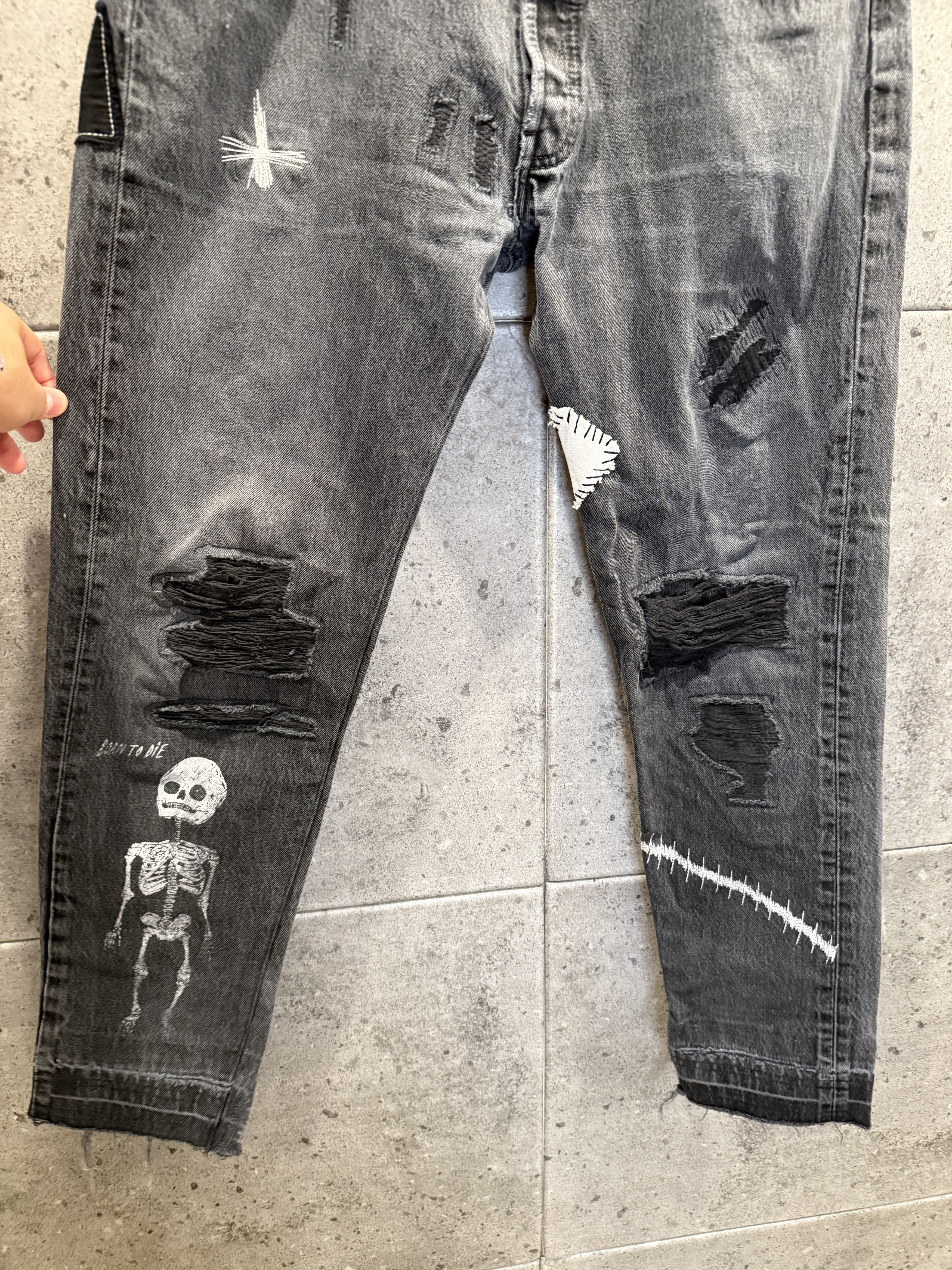 Gallery Dept. Gallery dept fuck face distressed denim Size US 33 - 4 Thumbnail