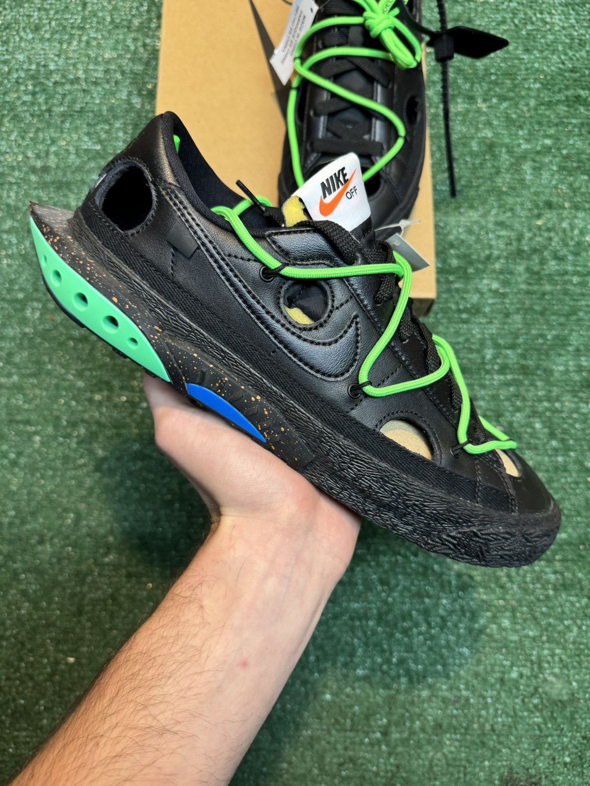 Nike Nike Blazer Low Off White Black Electro Green Size 8.5 Size US 8.5 / EU 41-42 - 1 Thumbnail
