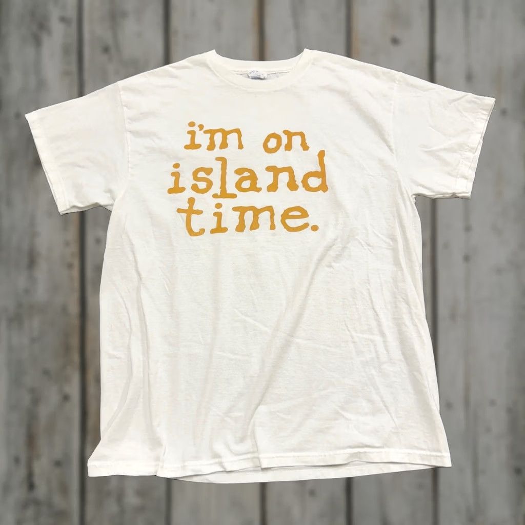 Vintage Delta Pro Weight Island Time T-Shirt Men's Large Tybee Island 100% Cotton White Size US L / EU 52-54 / 3 - 1 Thumbnail