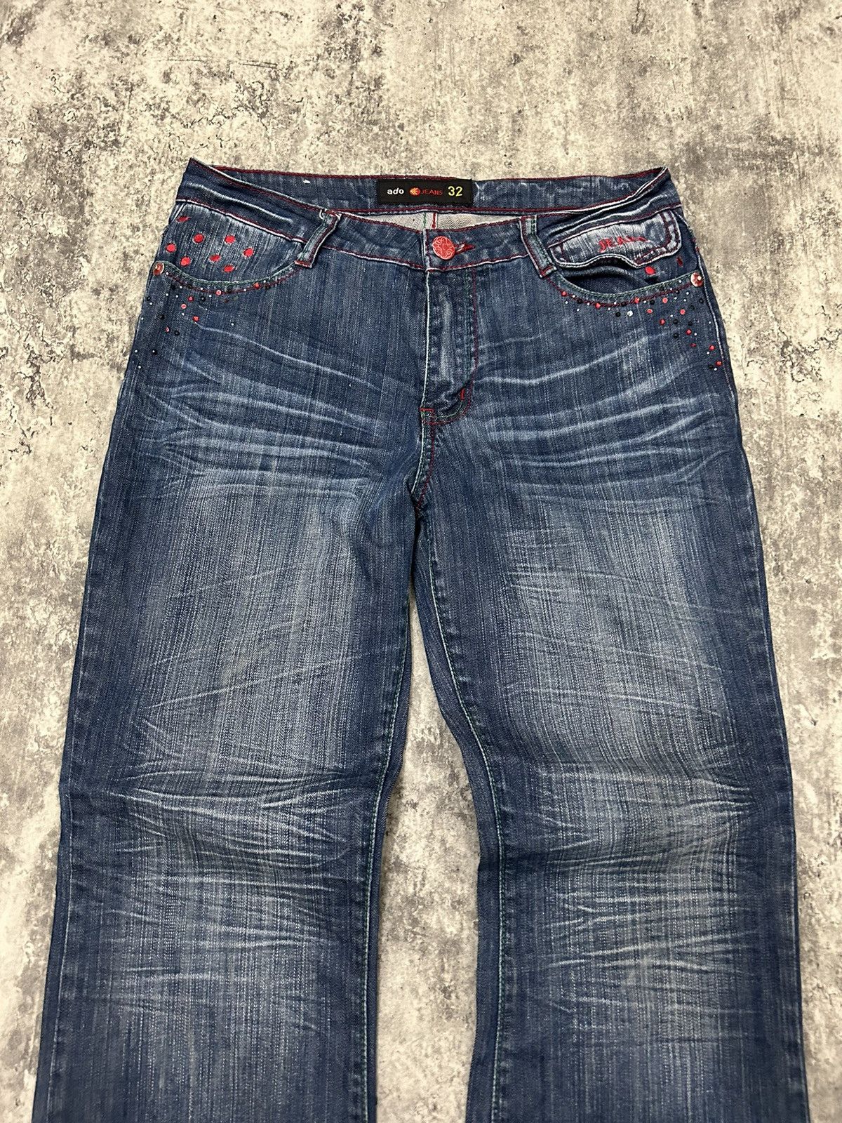 If Six Was Nine × Japanese Brand × Tornado Mart Ado Sweet Strobery Distressed Bootcut Jeans Size US 32 / EU 48 - 4 Thumbnail