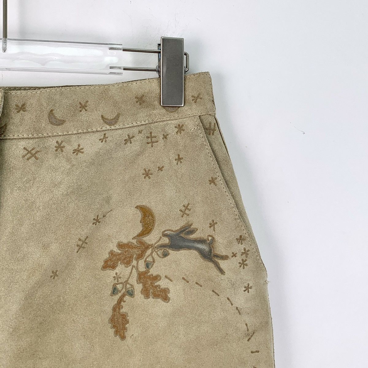 Dior Dior Brown Pattern Embroidery Suede Casual Shorts K26WX Size 26" / US 2 / IT 38 - 2 Thumbnail